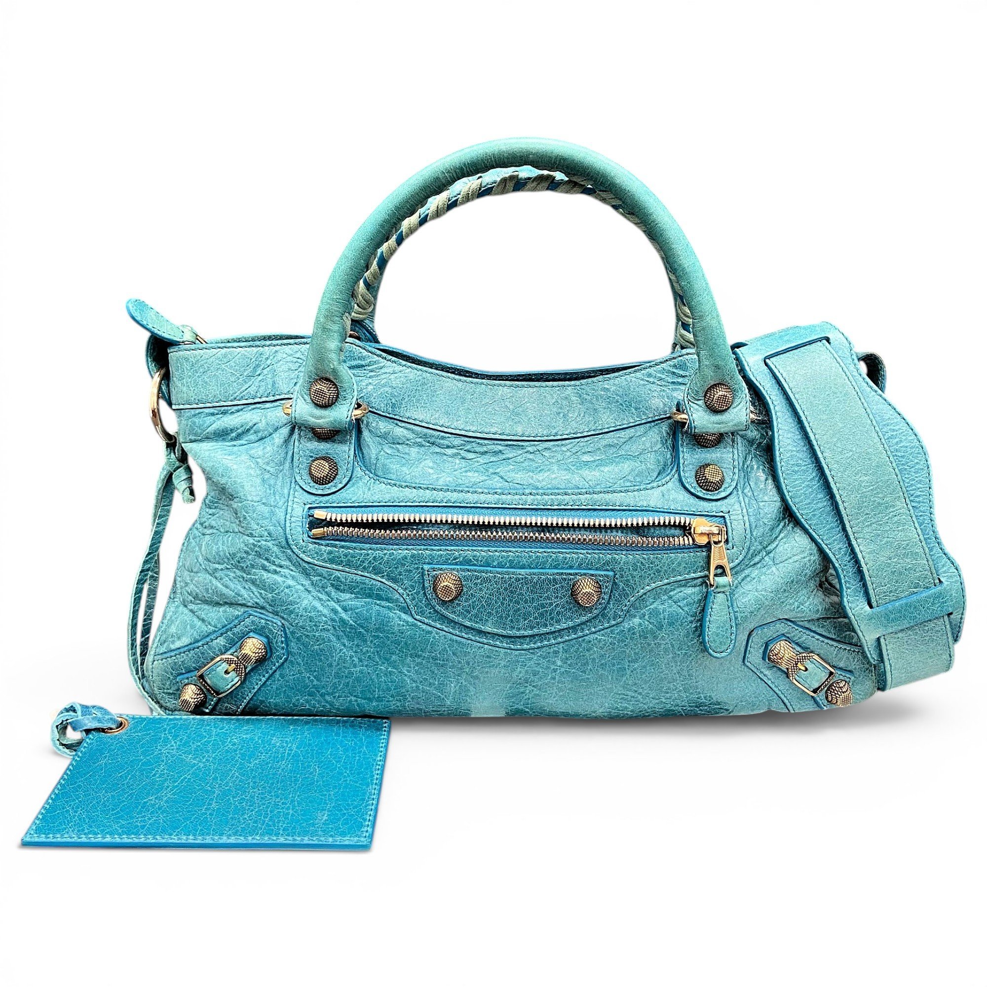 City leather handbag