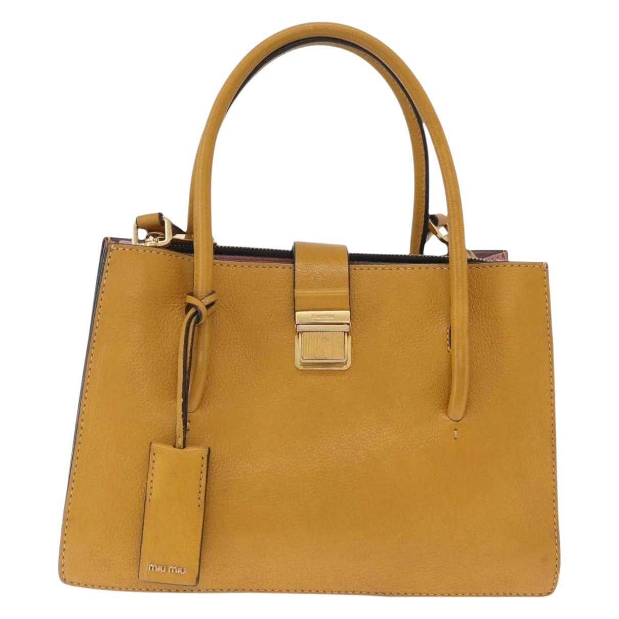 Madras leather tote