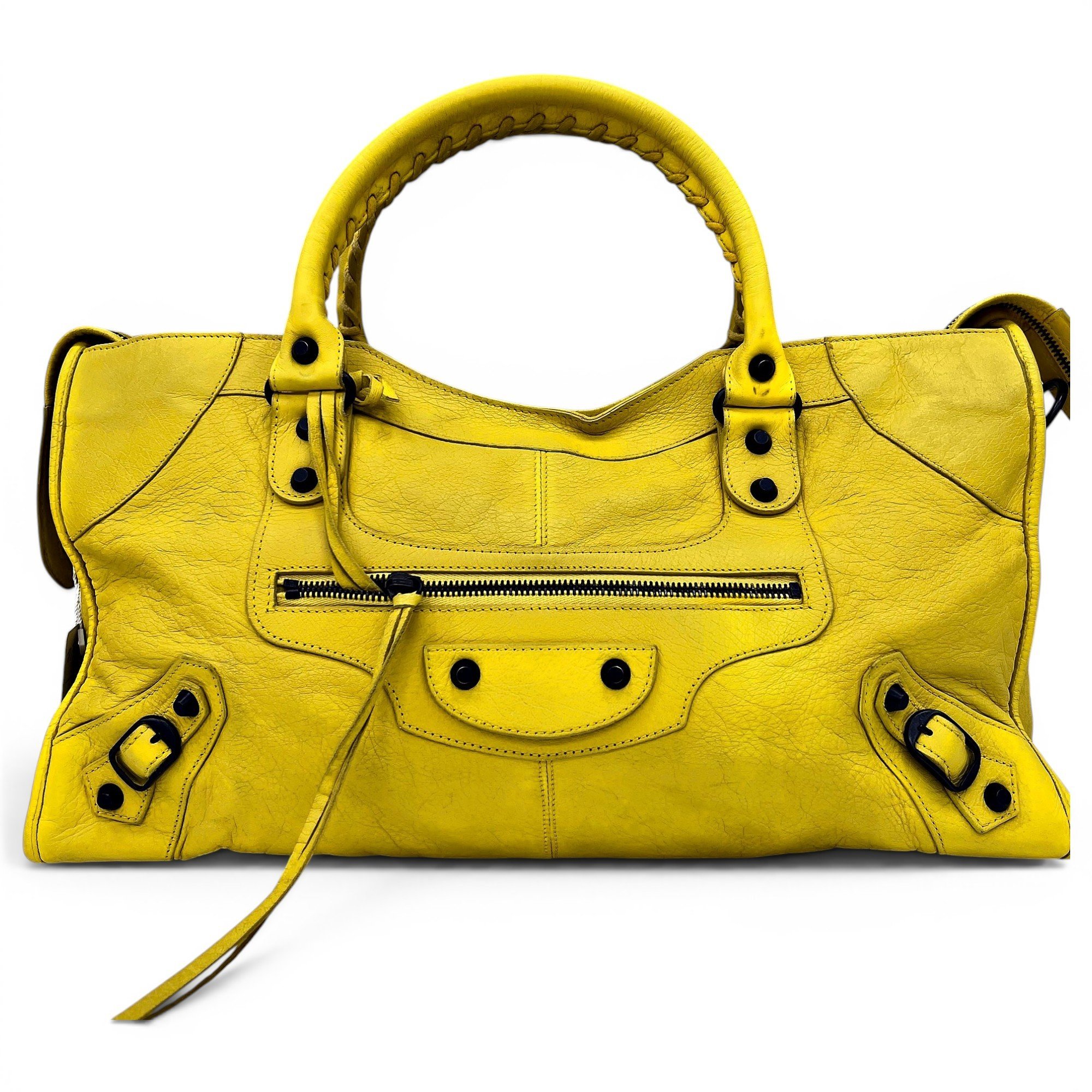 City leather handbag