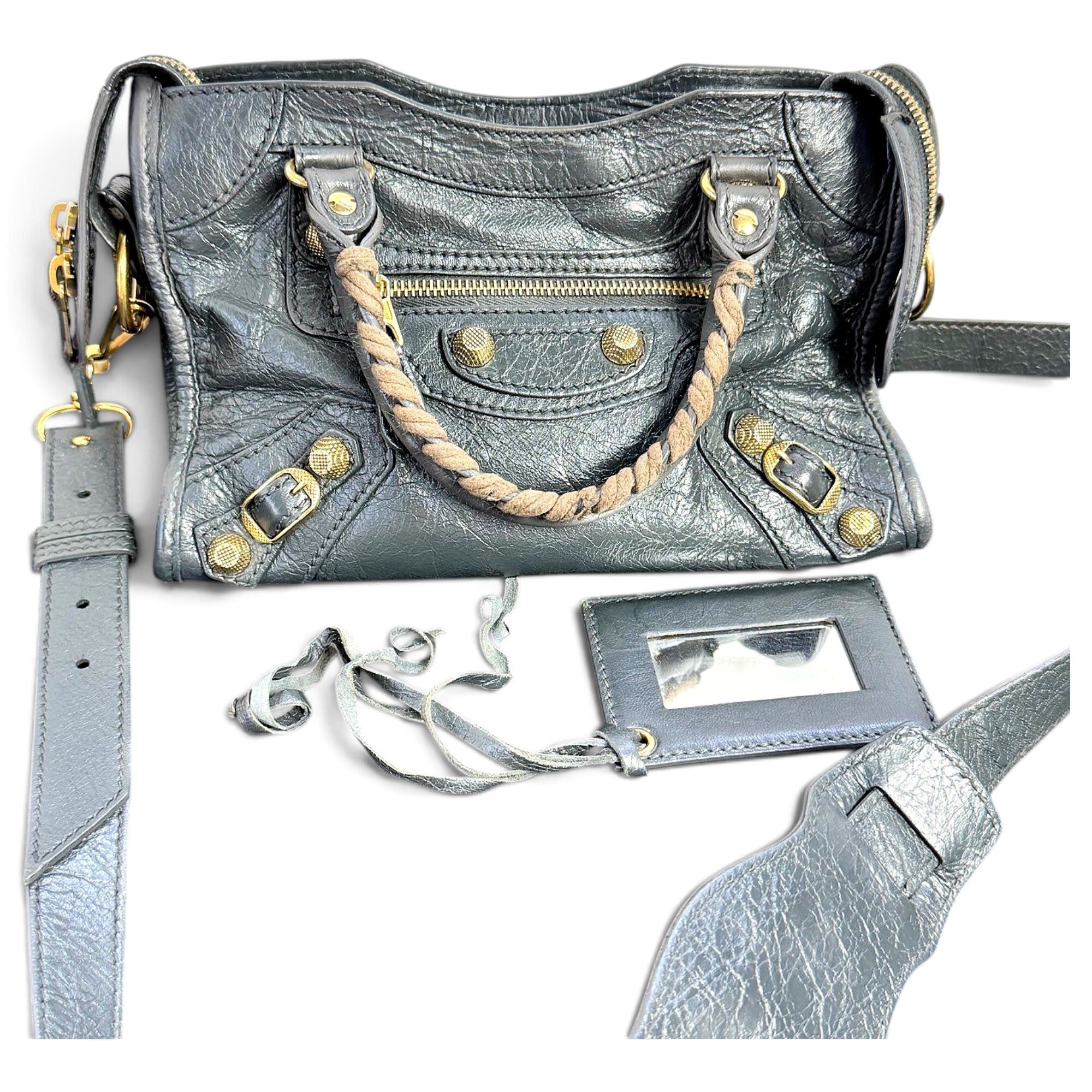 City leather handbag