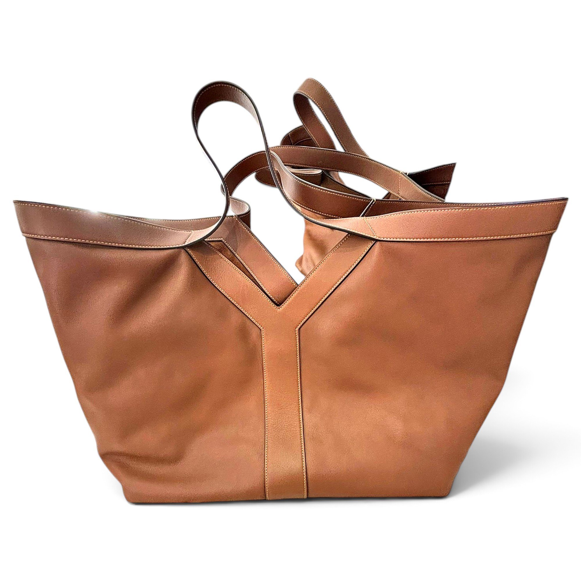Y leather tote