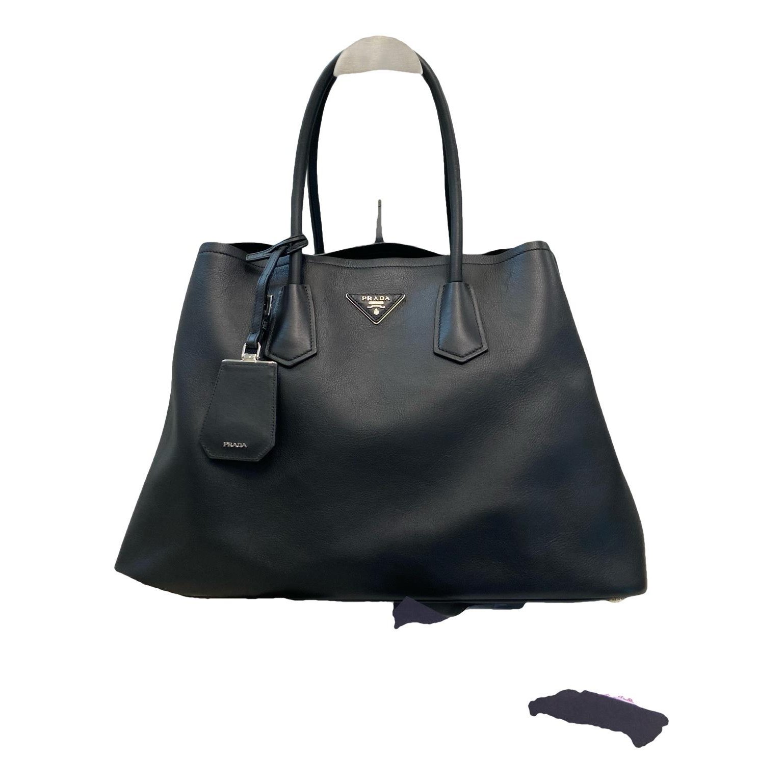Double leather handbag