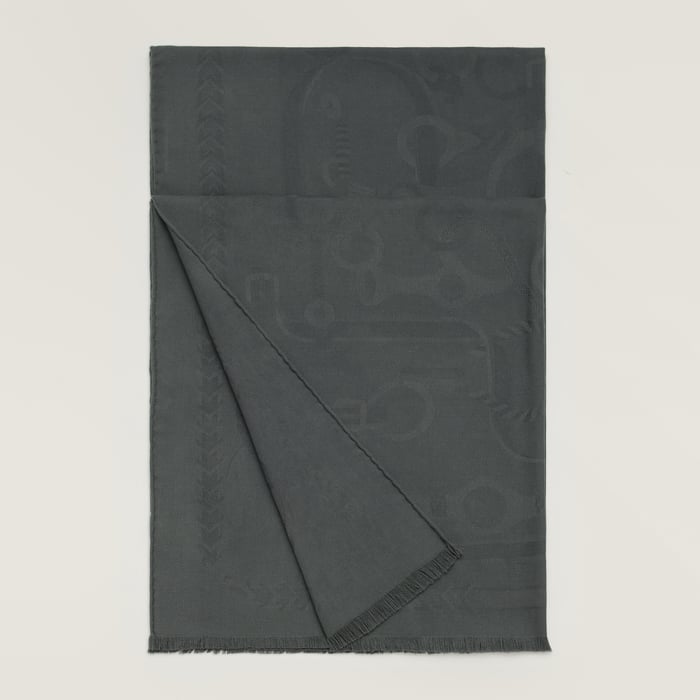 Gris Granit Grand Jacquard Panoplie Equestre Muffler