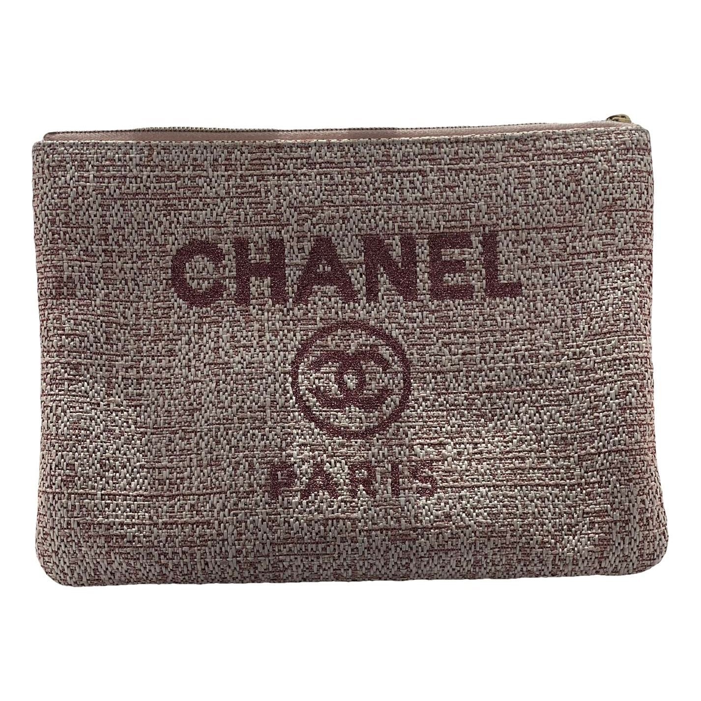 Deauville tweed clutch bag