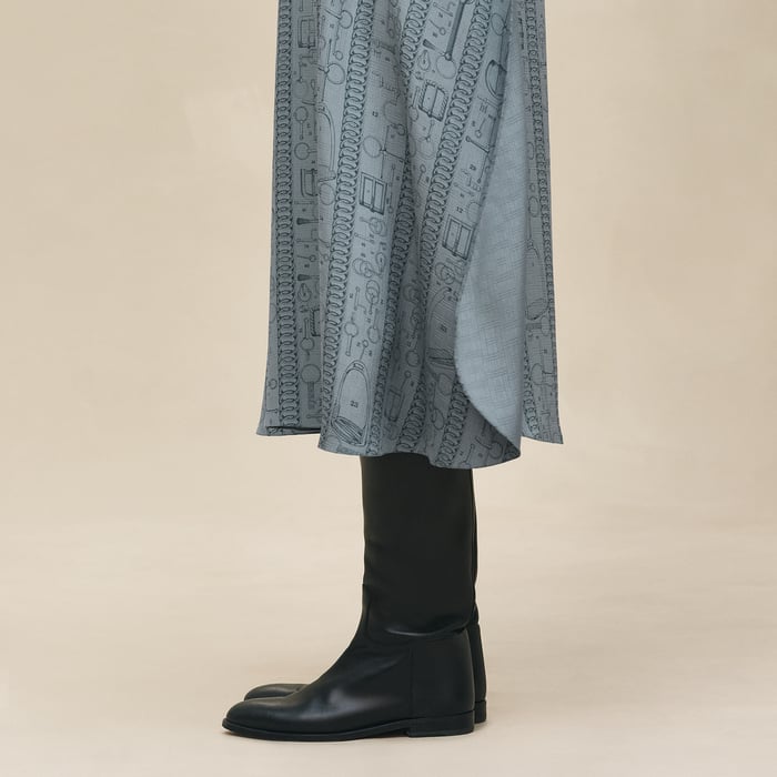 Bleu Adriatique "Cahier Du Colporteur" Straight Skirt
