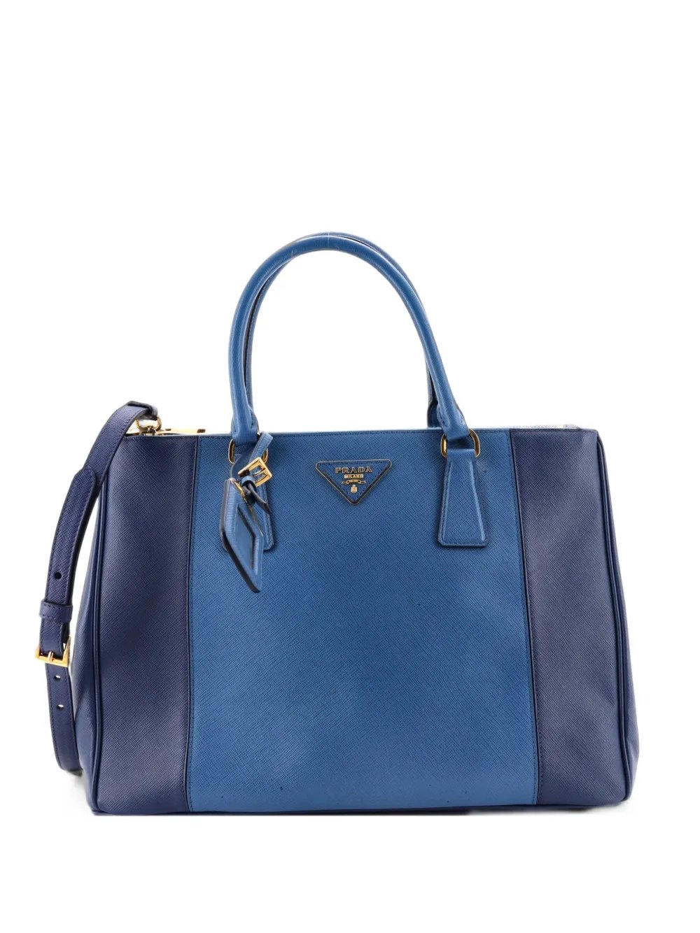 Bicolor Double Zip Lux Saffiano Leather Medium tote bag