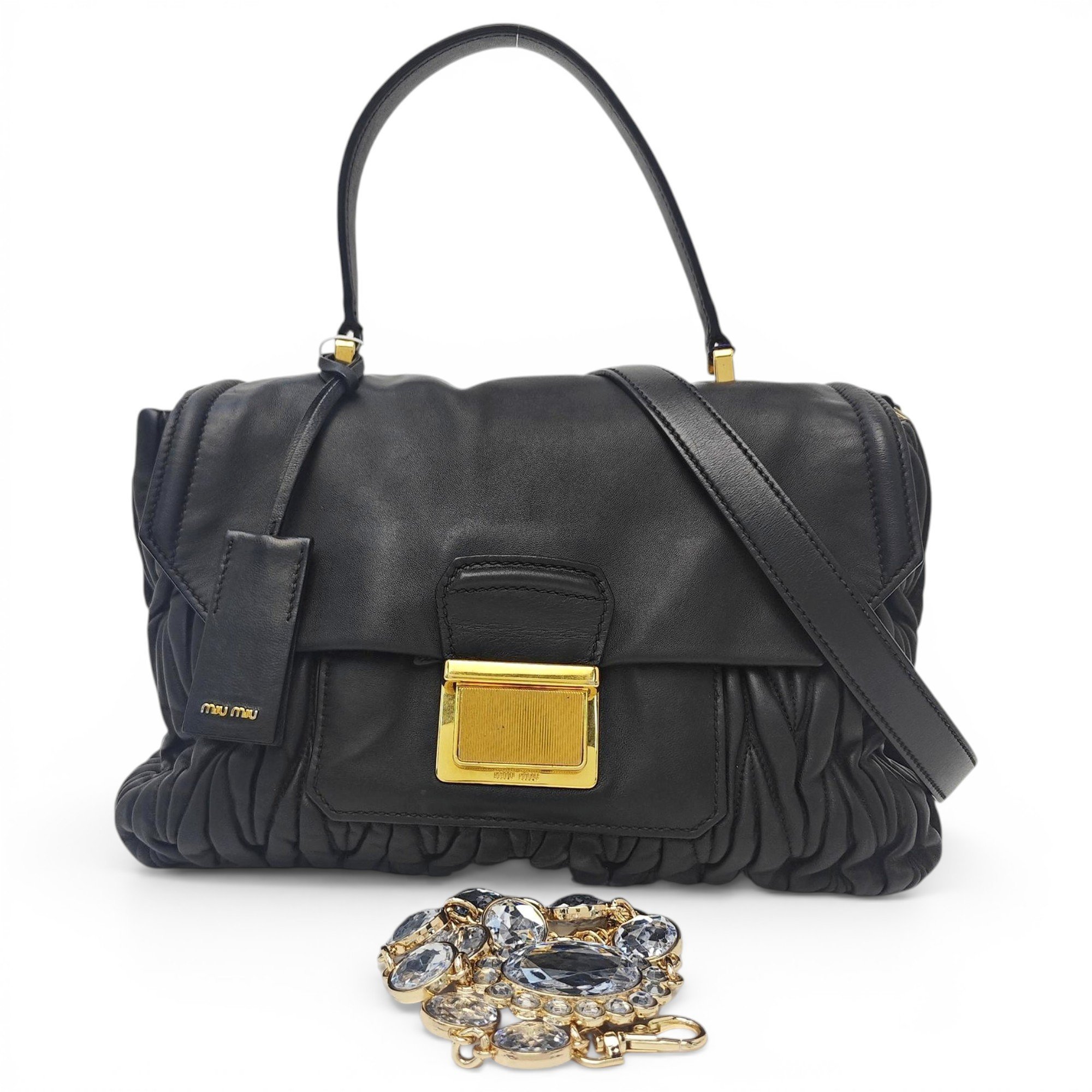 Madras leather handbag