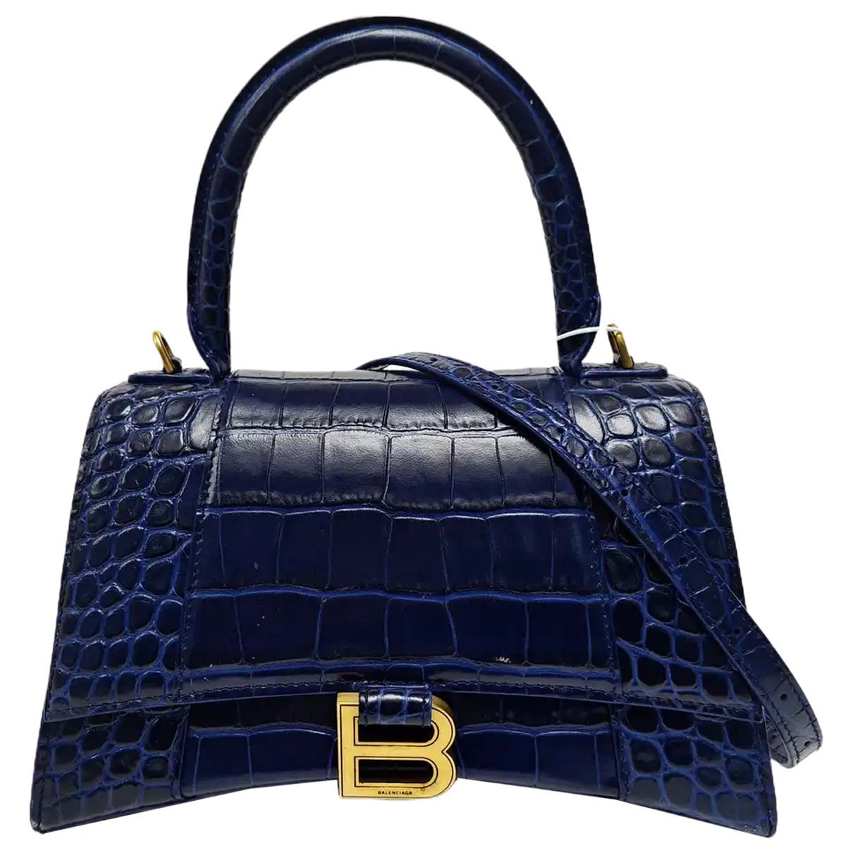 Hourglass leather handbag