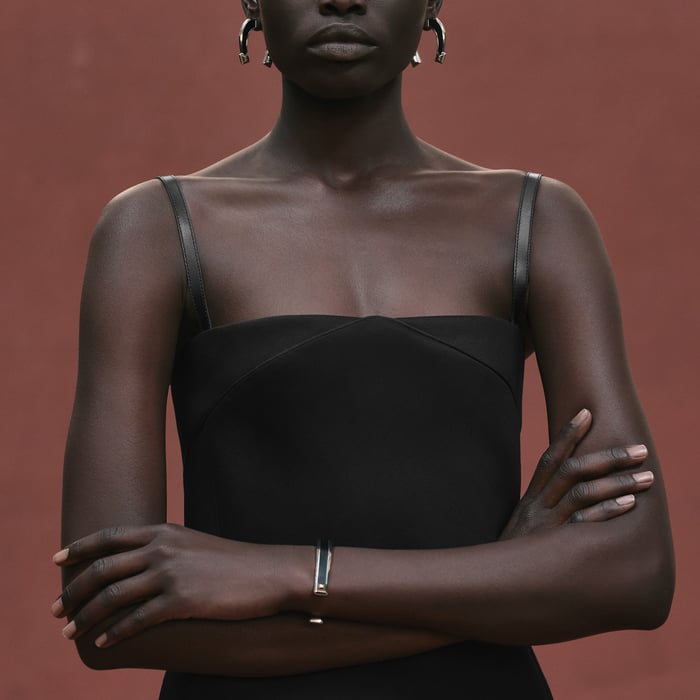 Noir Bustier Dress With Shoulder Straps
