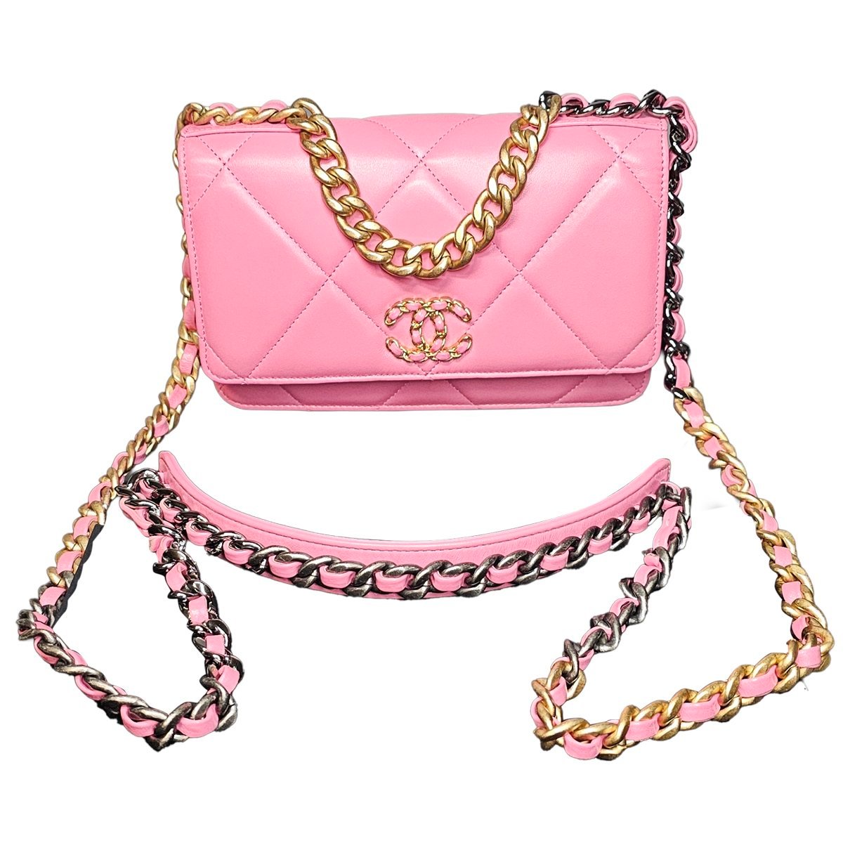 Wallet On Chain Chanel 19 leather handbag
