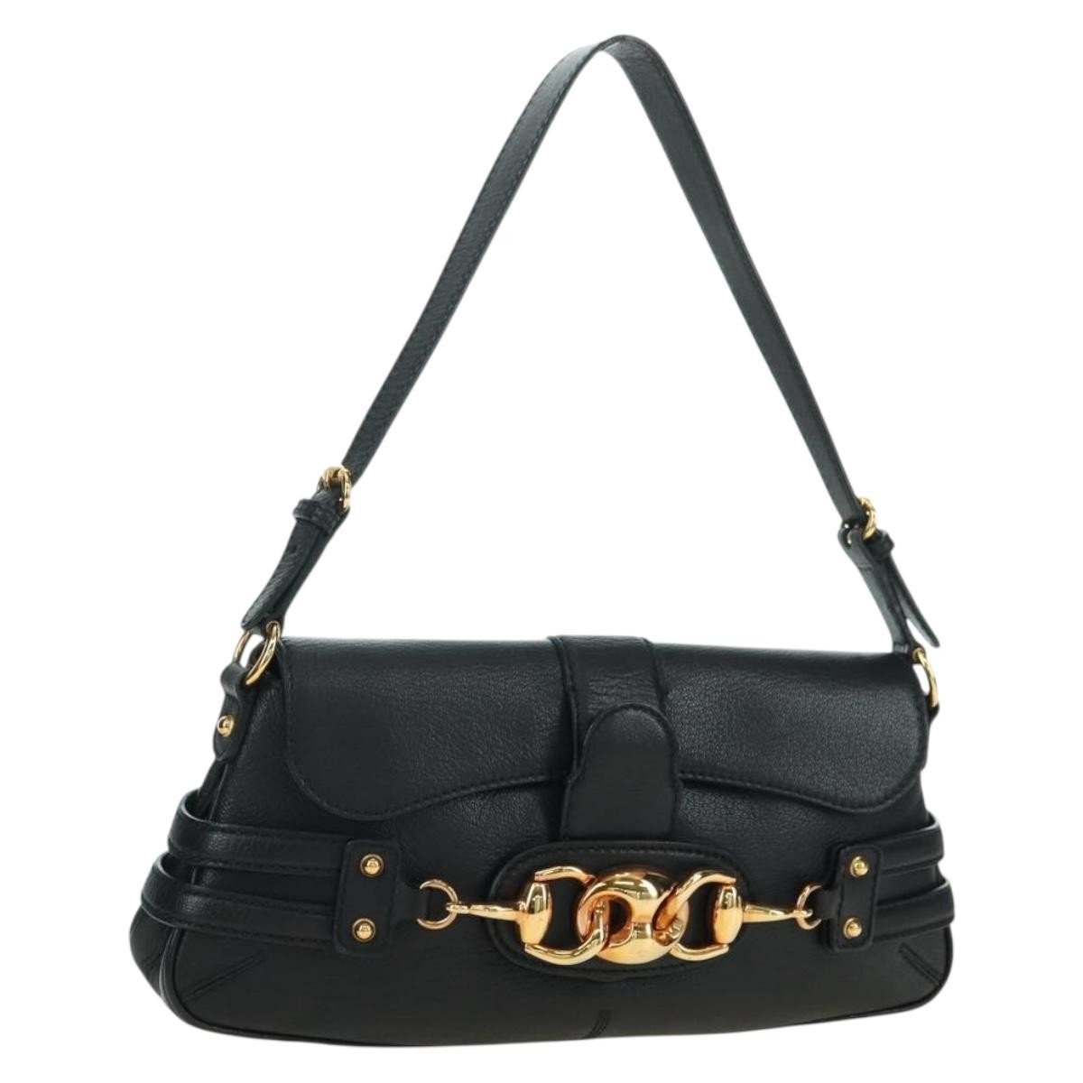 Half Horsebit leather handbag