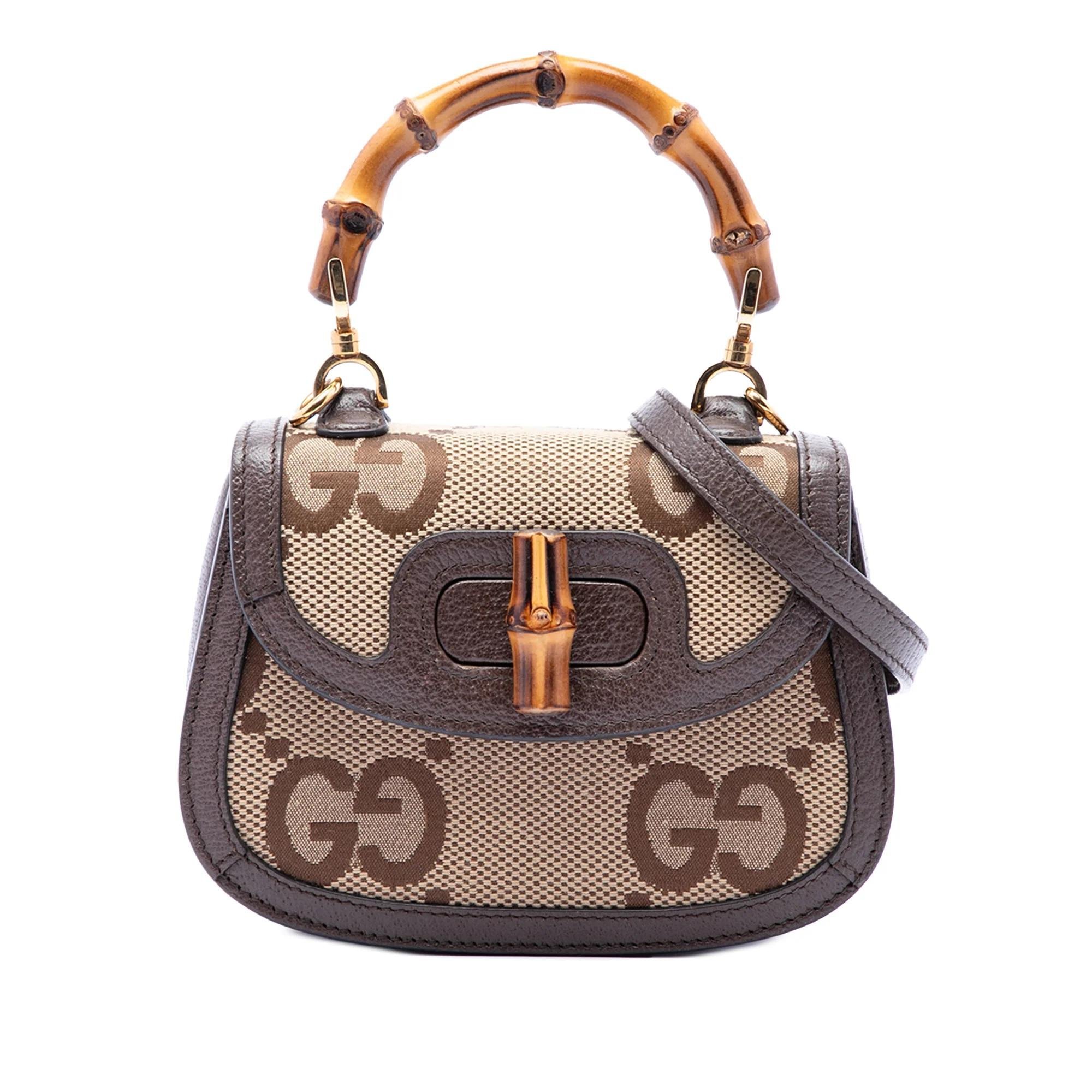 Bamboo Top Handle leather handbag