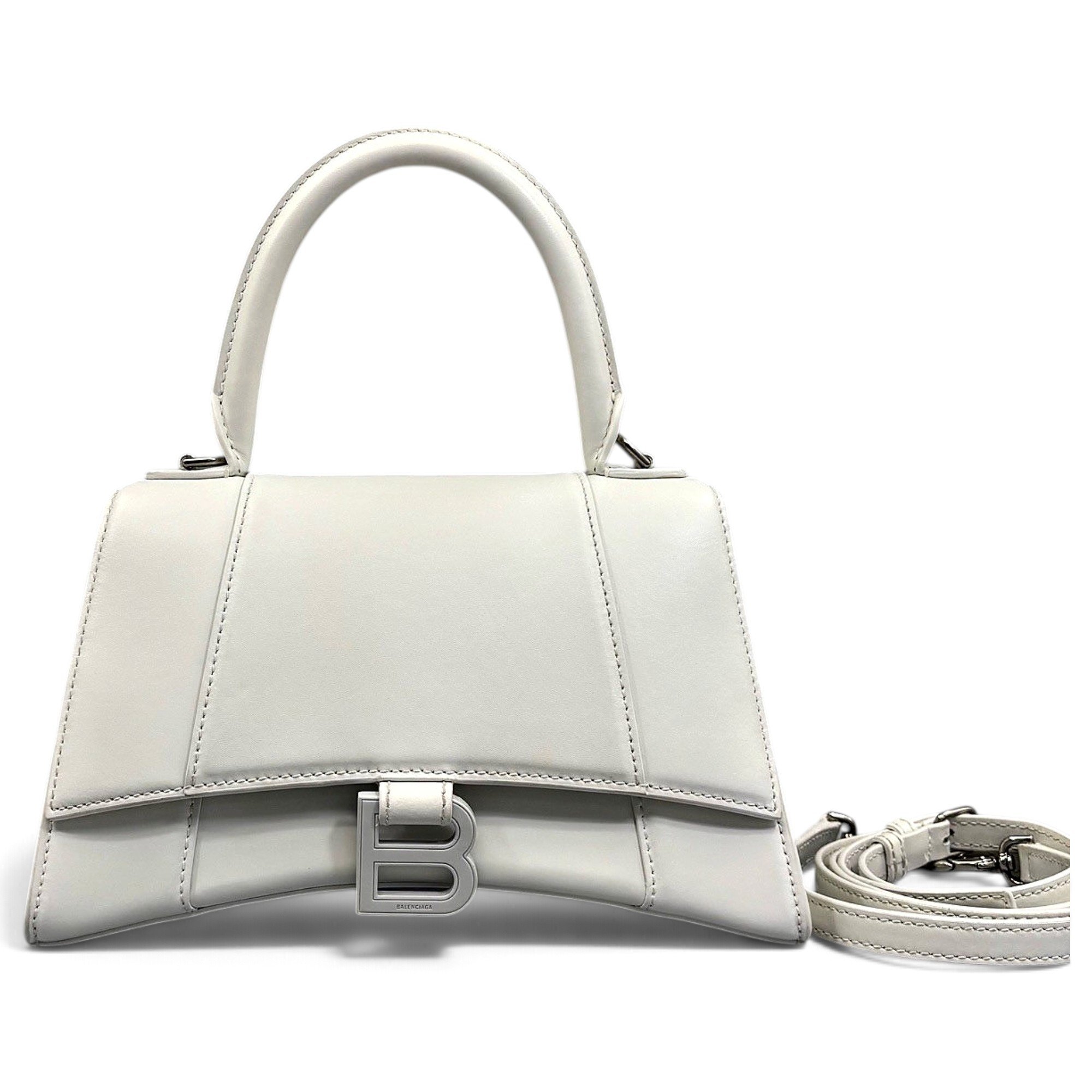 Hourglass leather handbag