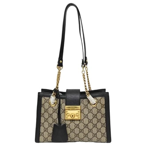 Padlock leather handbag