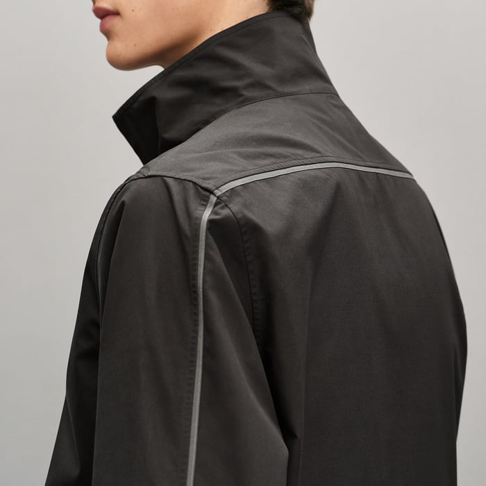 Anthracite Straight Cut Shirt With Contrasted Detail