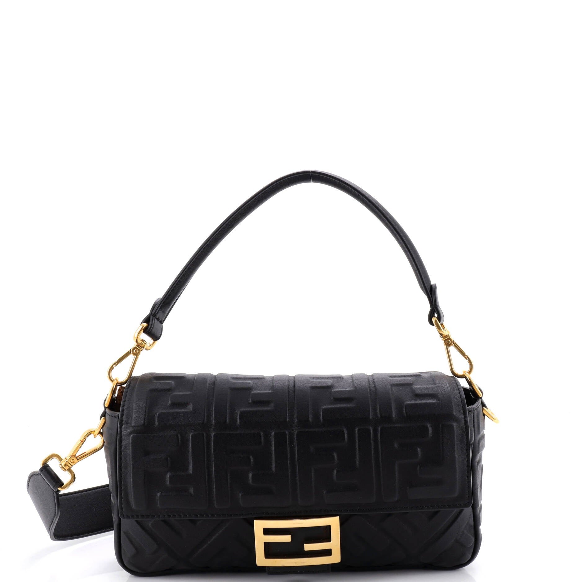 Baguette NM Bag Zucca Embossed Leather Medium
