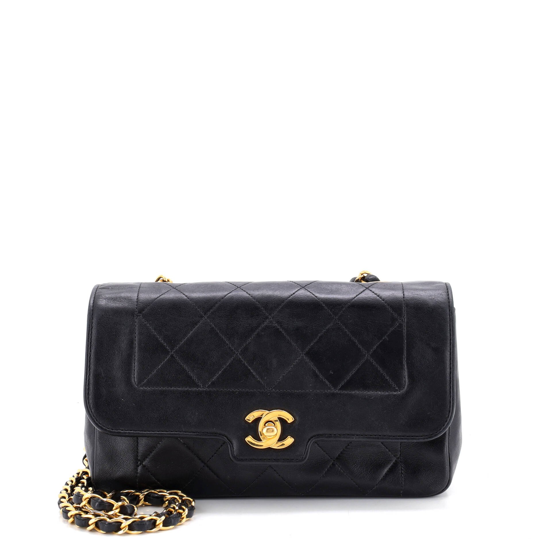Vintage Diana Flap Bag Quilted Lambskin Small