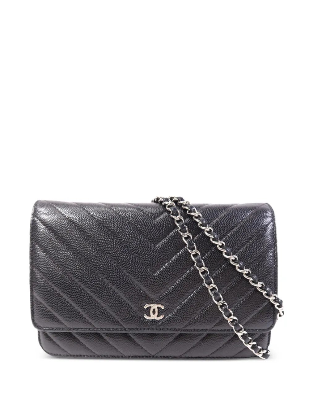 CC chevron-quilted crossbody bag