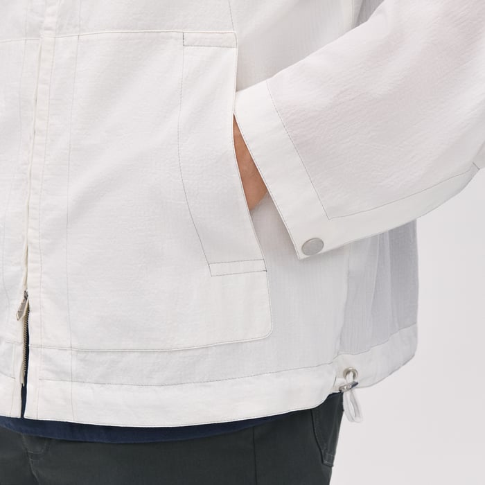 Blanc Zipped Hooded Jacket