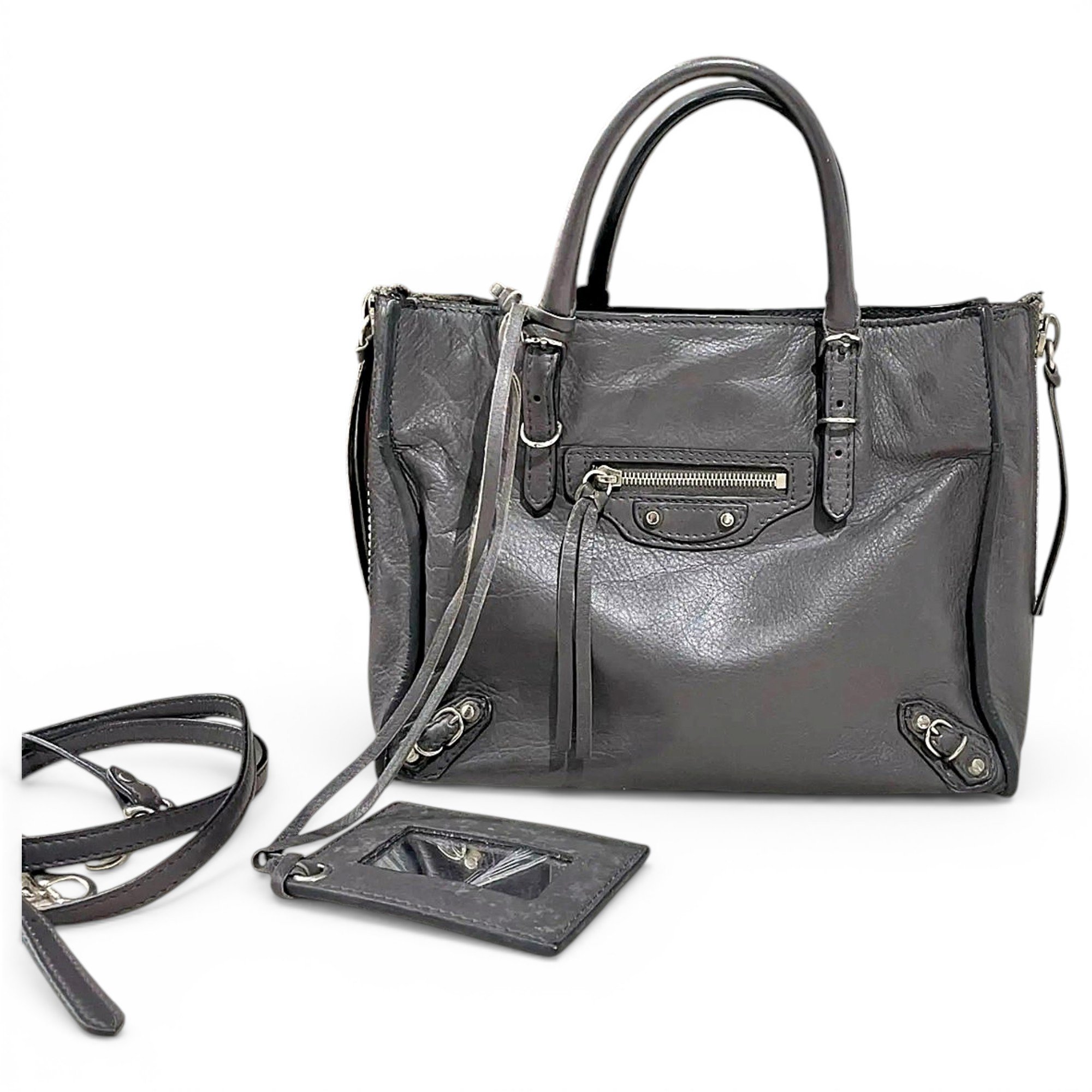 Papier leather crossbody bag