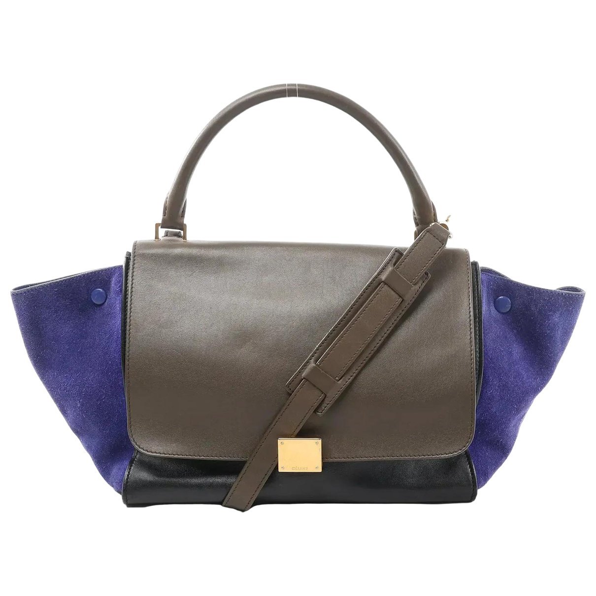 Trapèze leather handbag