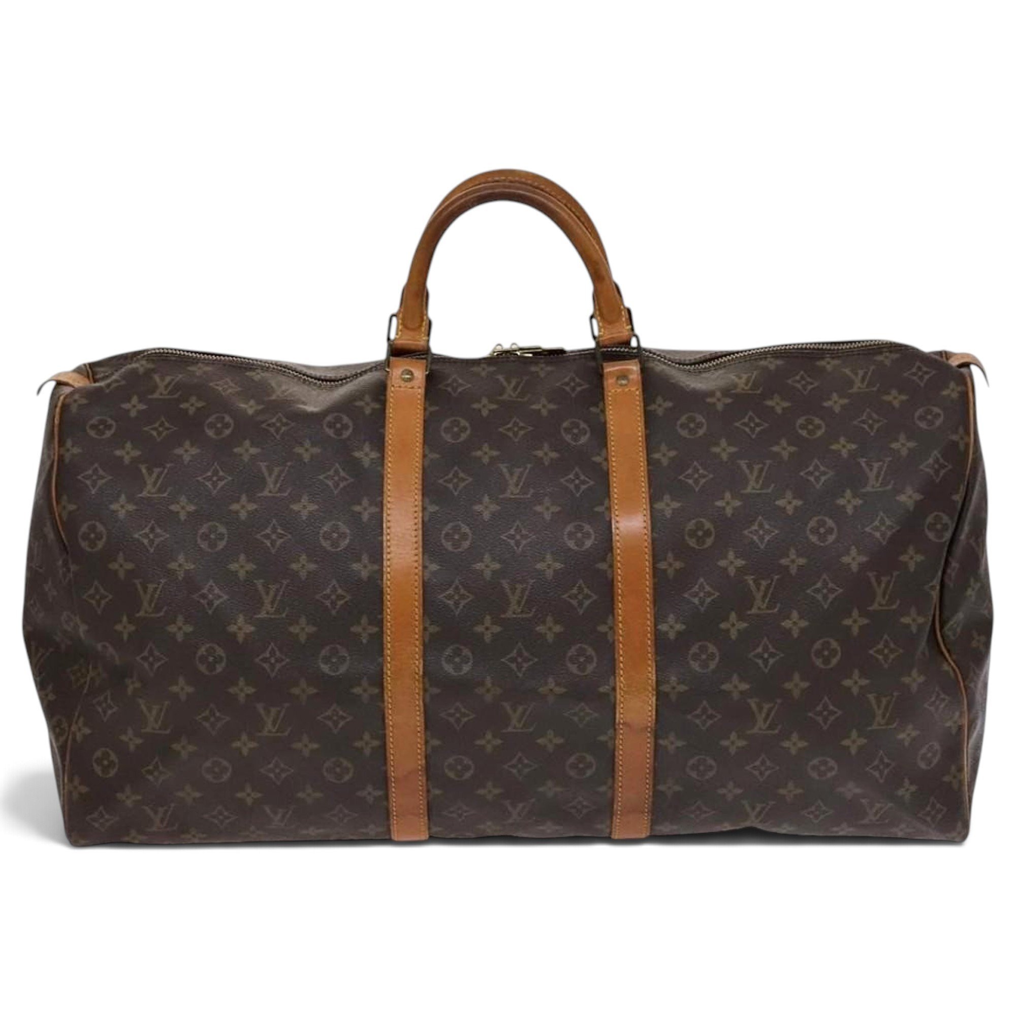 Louis Vuitton Keepall leather travel bag