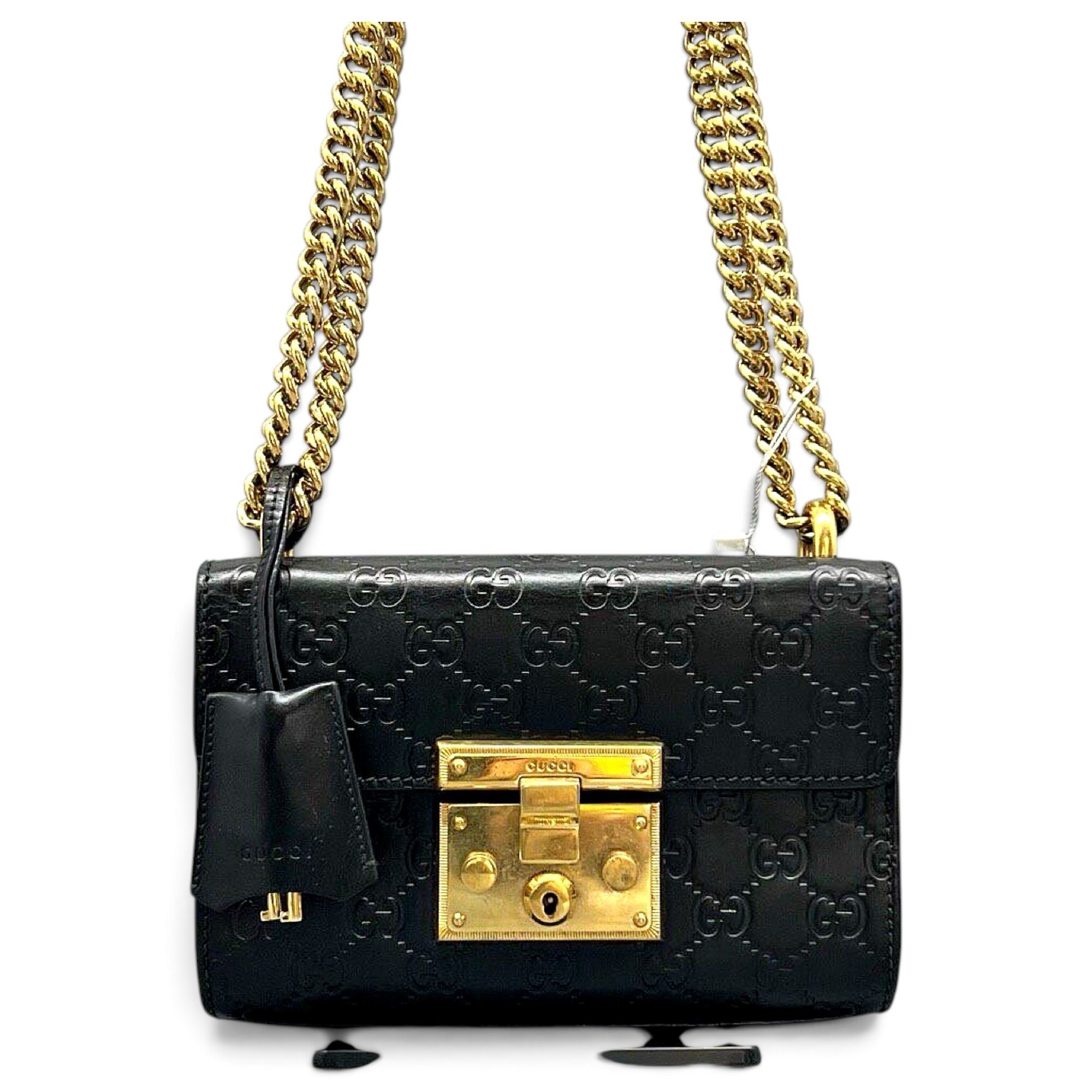 Padlock leather handbag