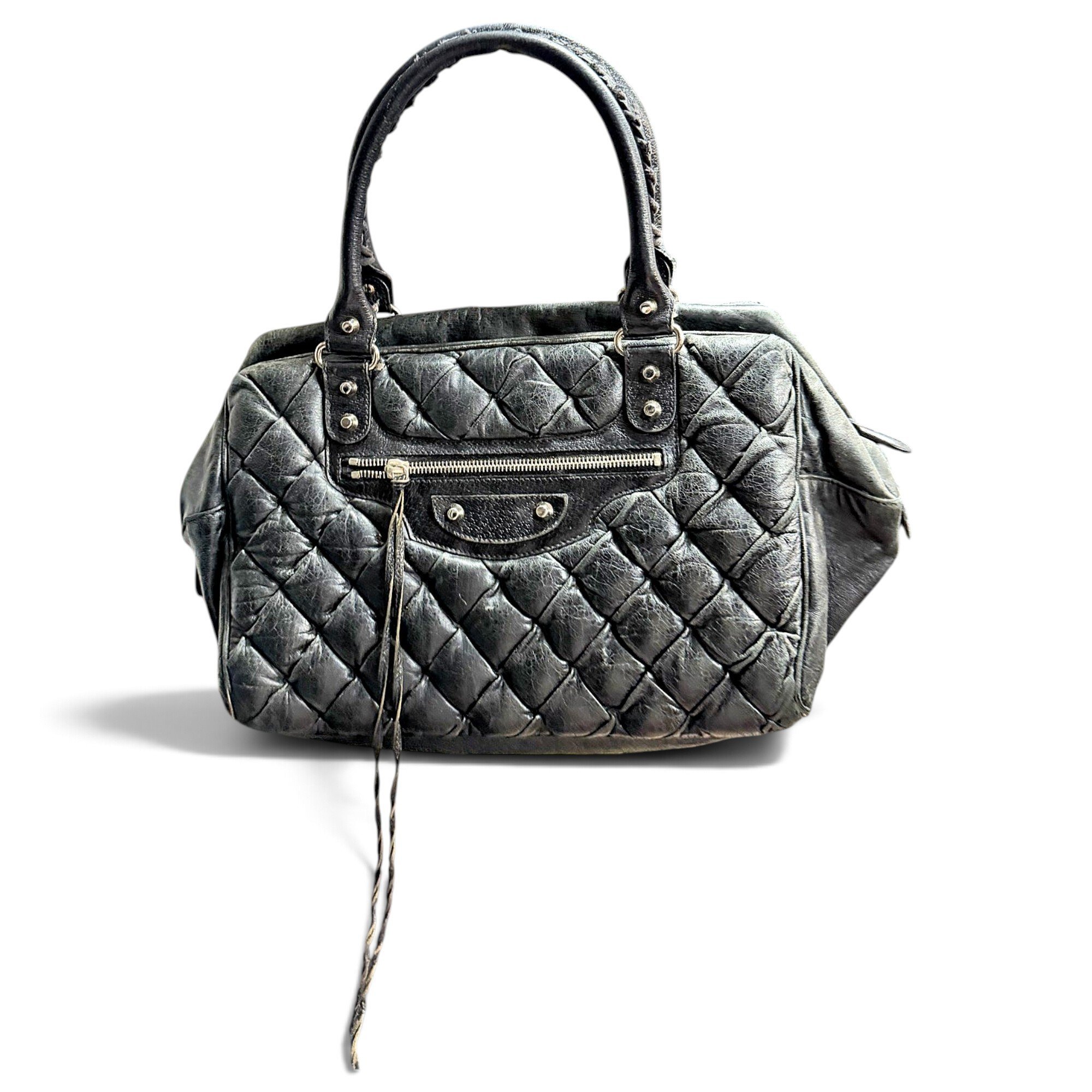City leather handbag