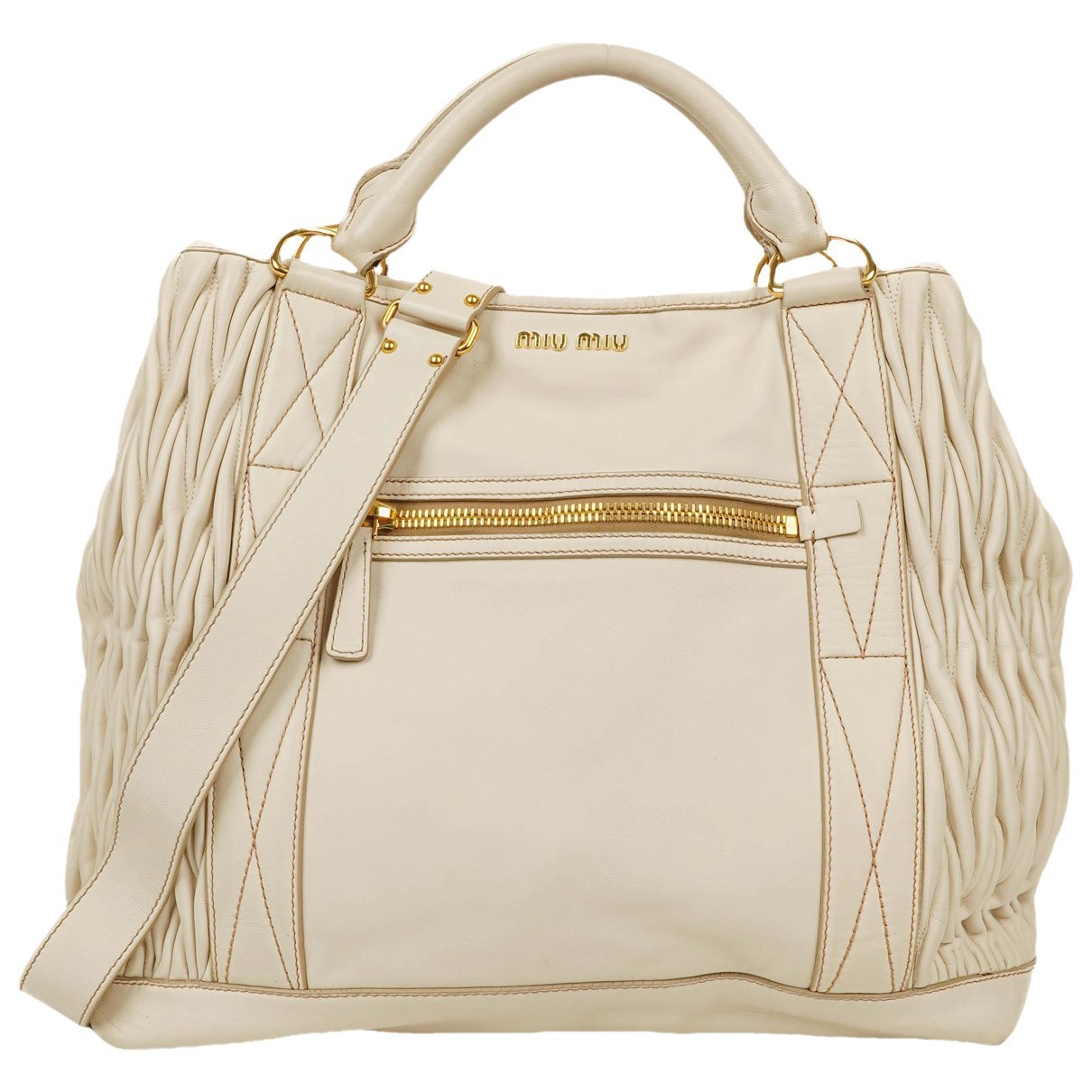 Matelassé leather handbag