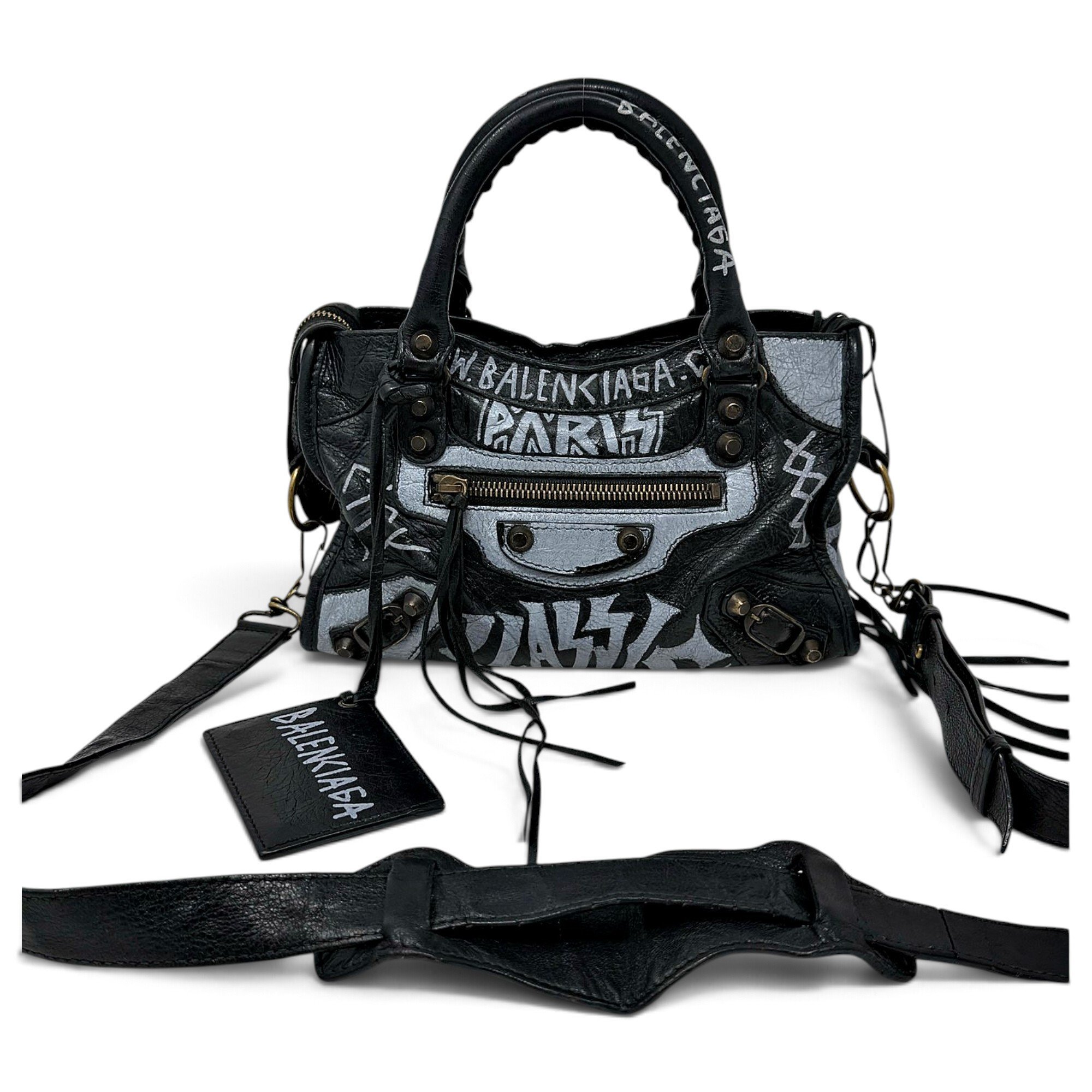 City leather handbag