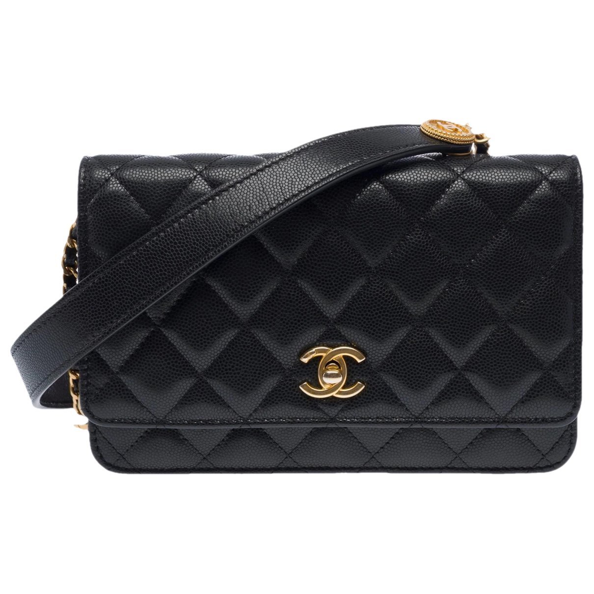 Wallet On Chain leather handbag