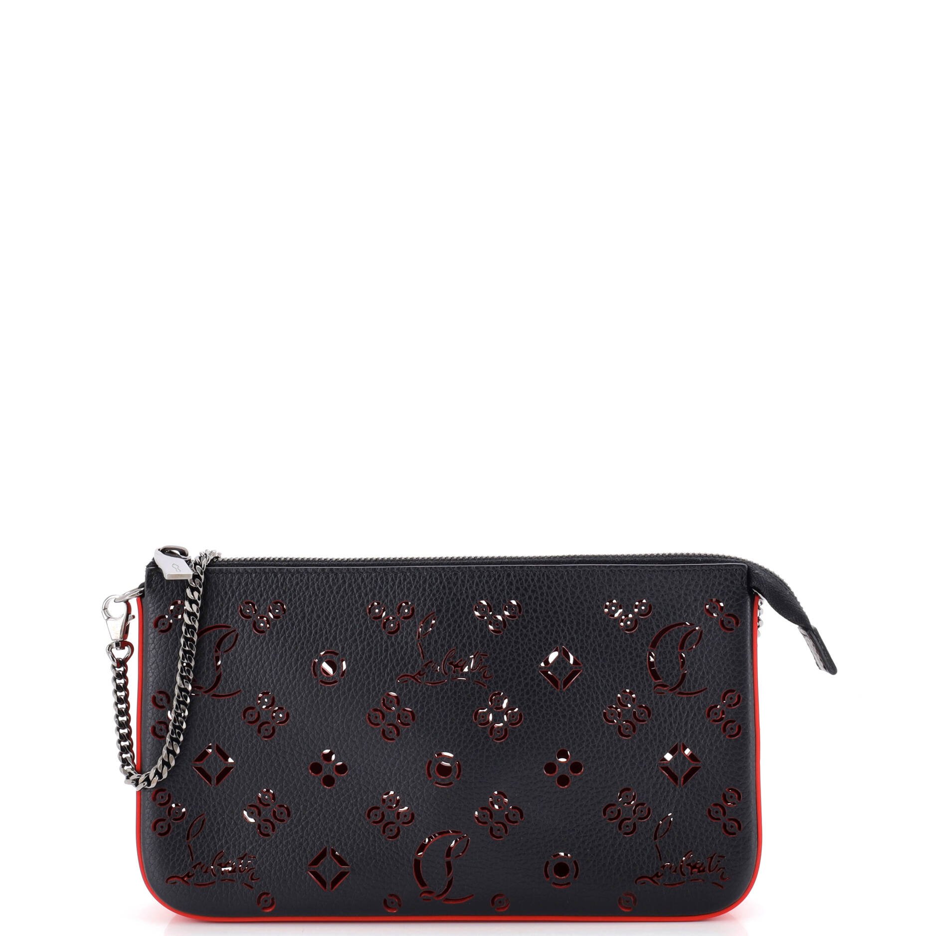Loubila Chain Clutch Perforated Leather
