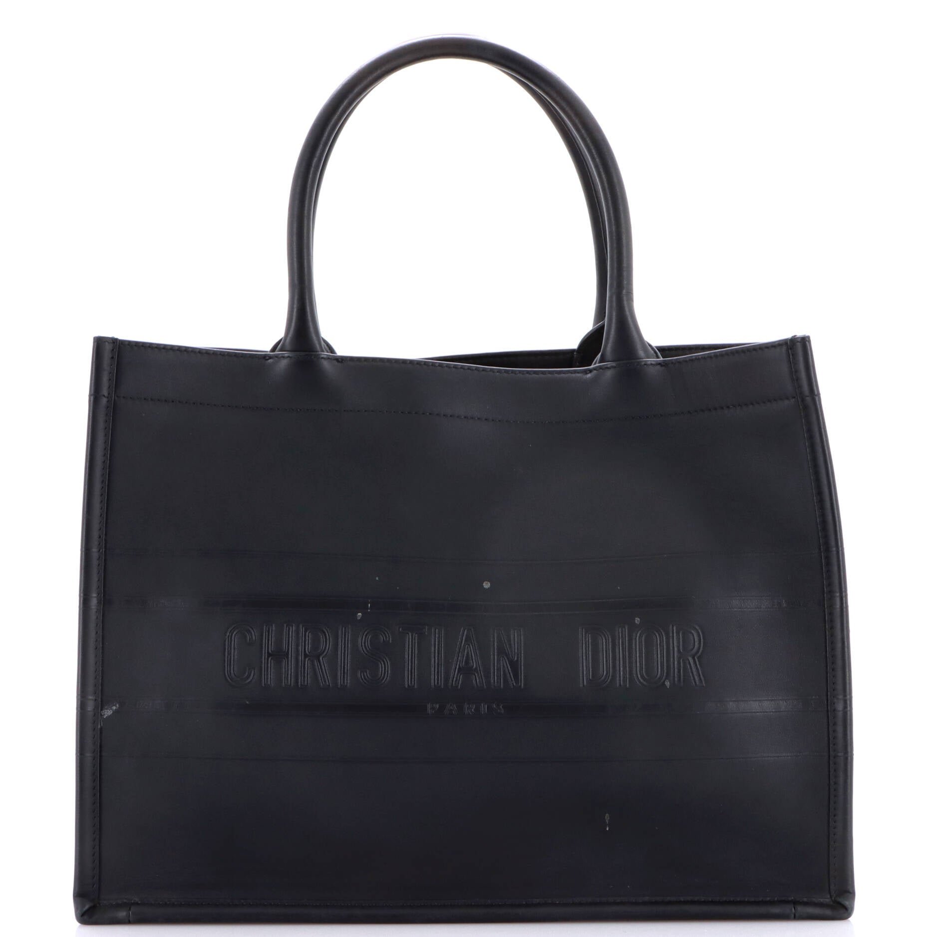 Book Tote Embossed Leather Medium
