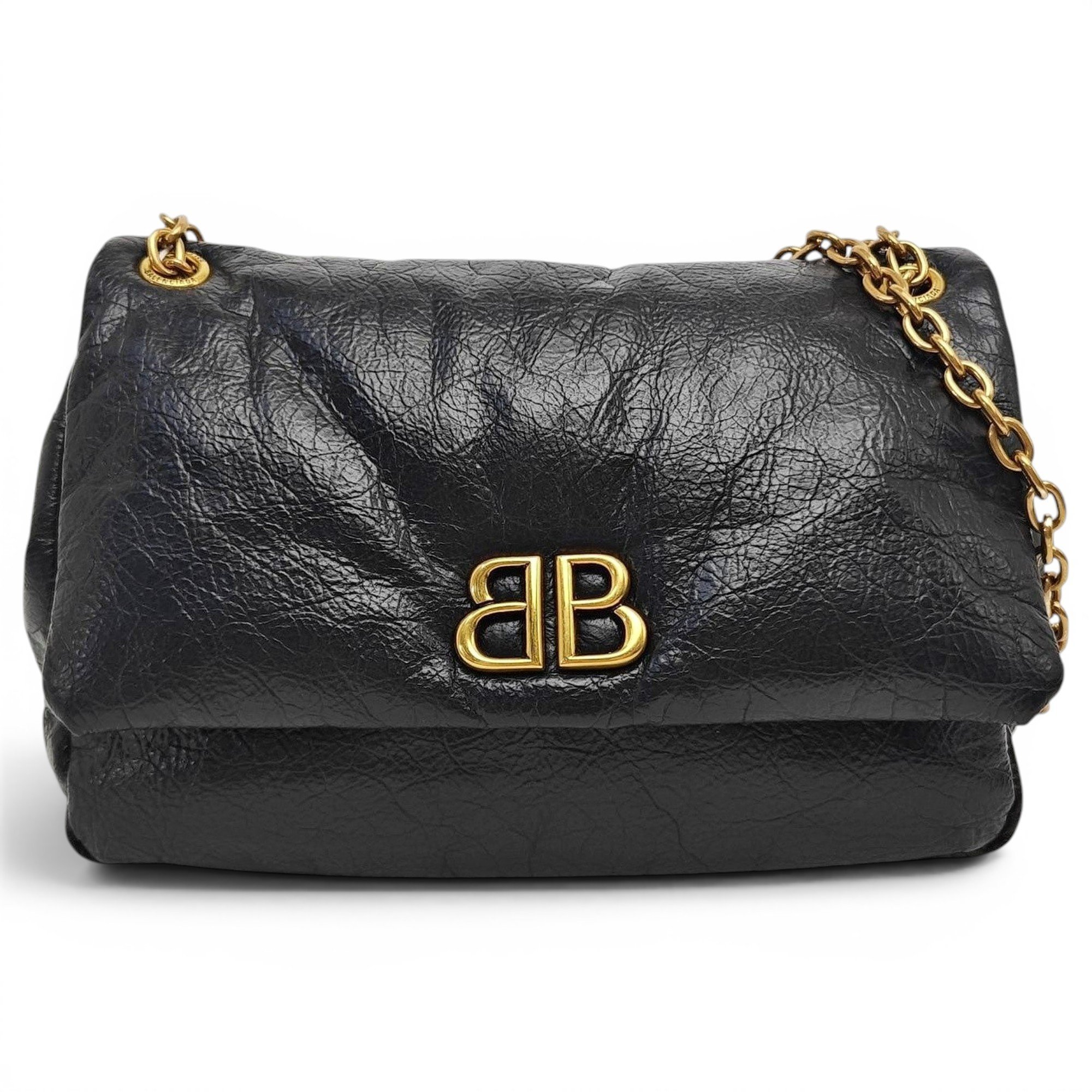 BB chain leather handbag