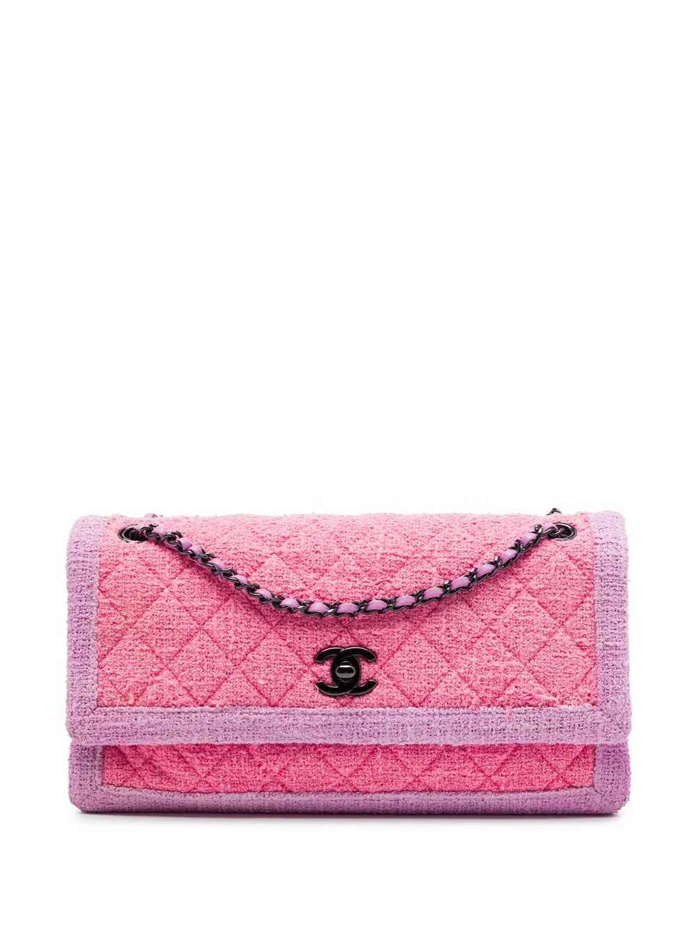 2015-2016 CC Quilted Tweed Accordion Flap shoulder bag