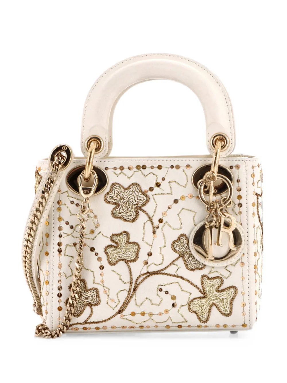 Lady Dior Chain Bag Embroidered Calfskin Mini satchel