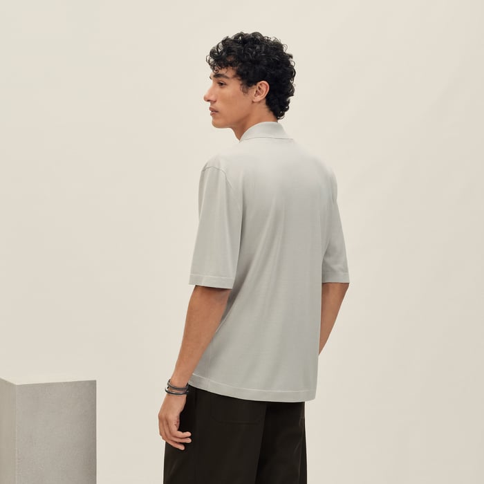 Mastic "Eperon d'Or Soie Plissee" Short-sleeve Straight Cut Shirt