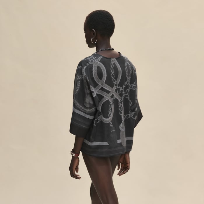 Gris Charbon "Palefroi Remix" Maxi Beach Blouse