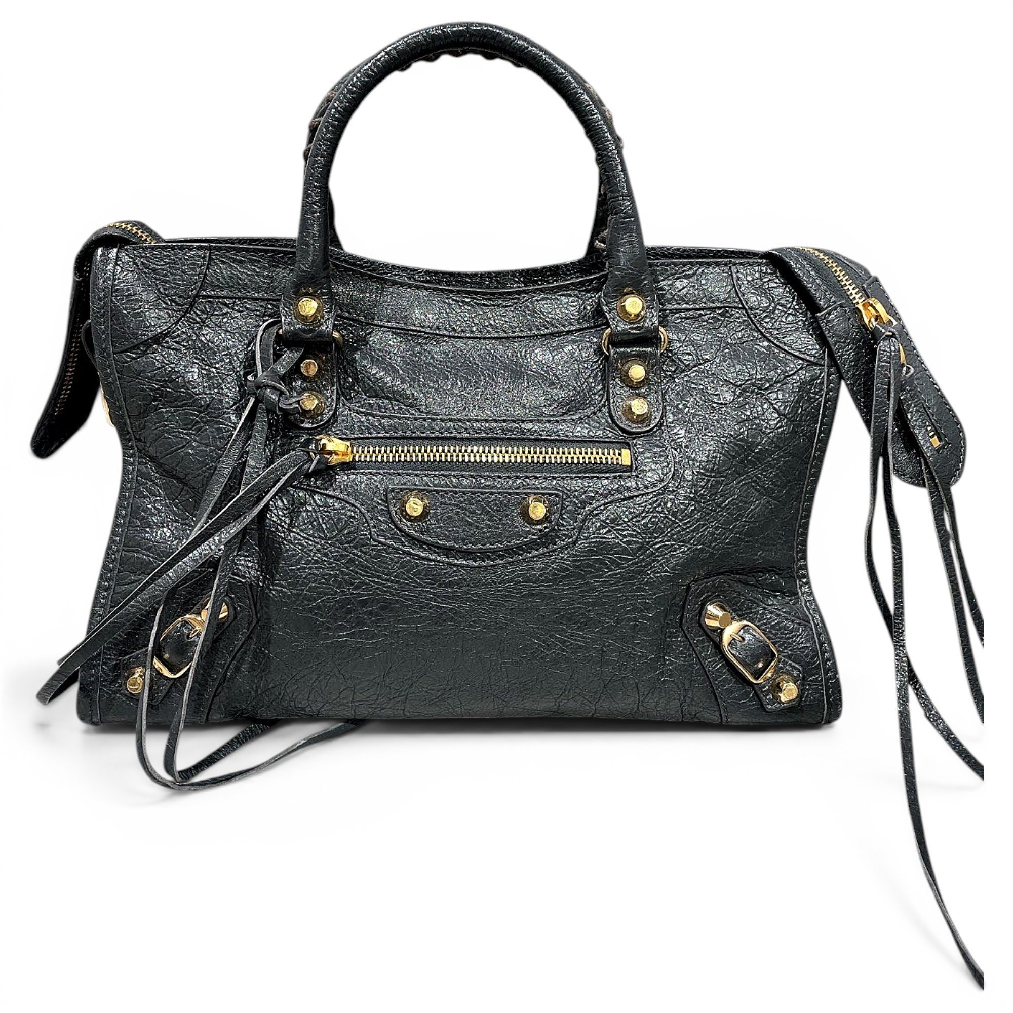 City leather handbag
