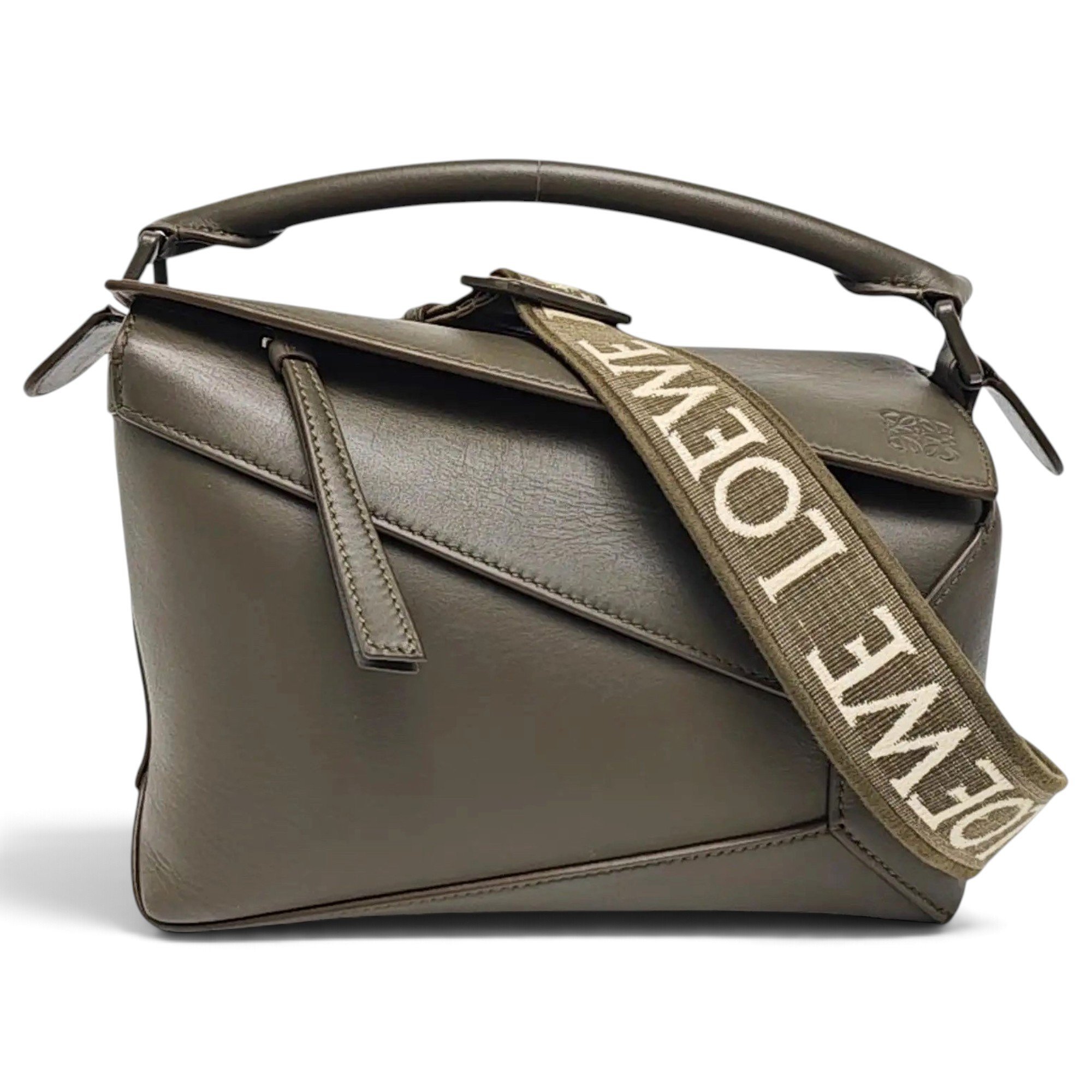 Puzzle leather handbag