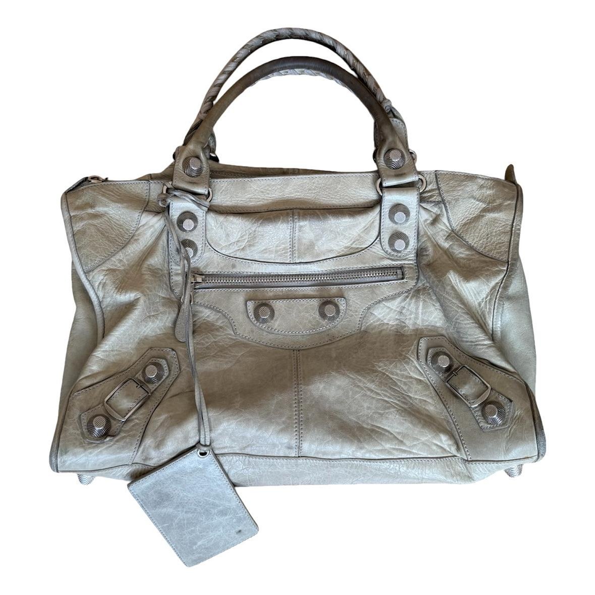 Work leather handbag