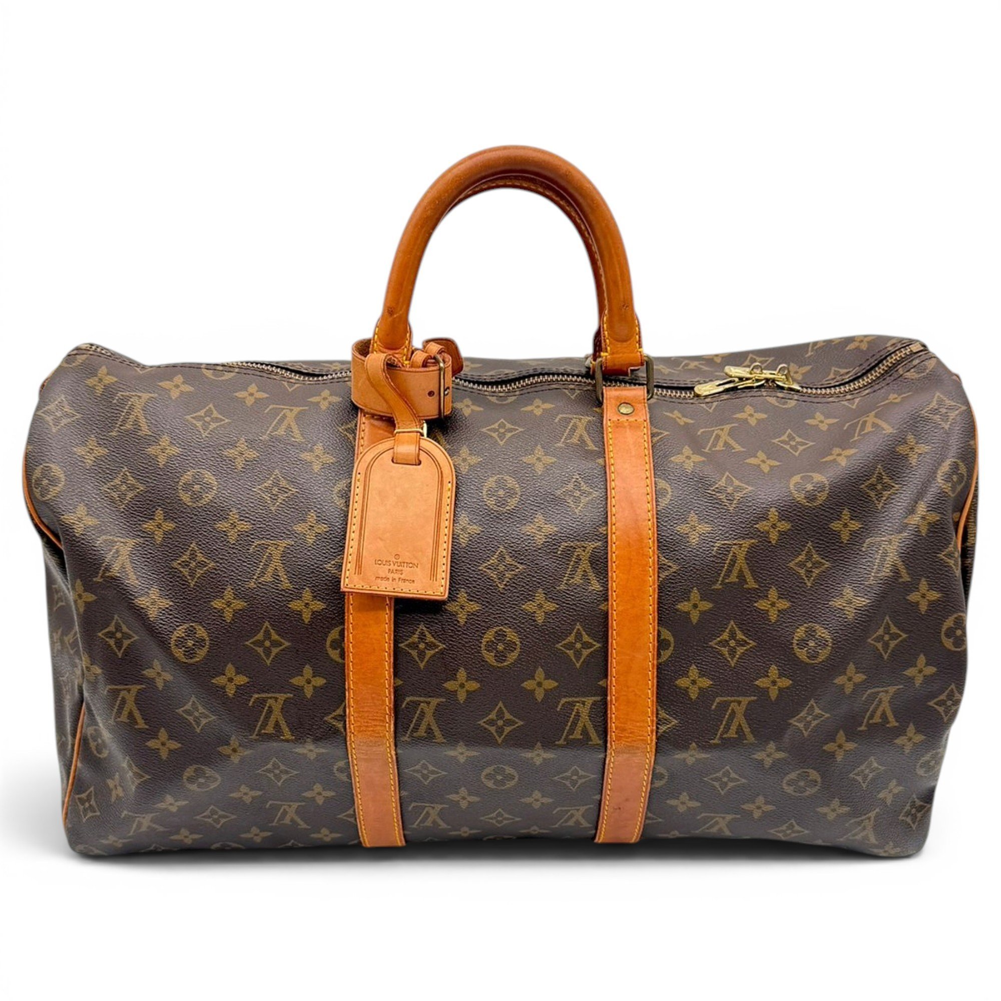 Keepall leather travel bag