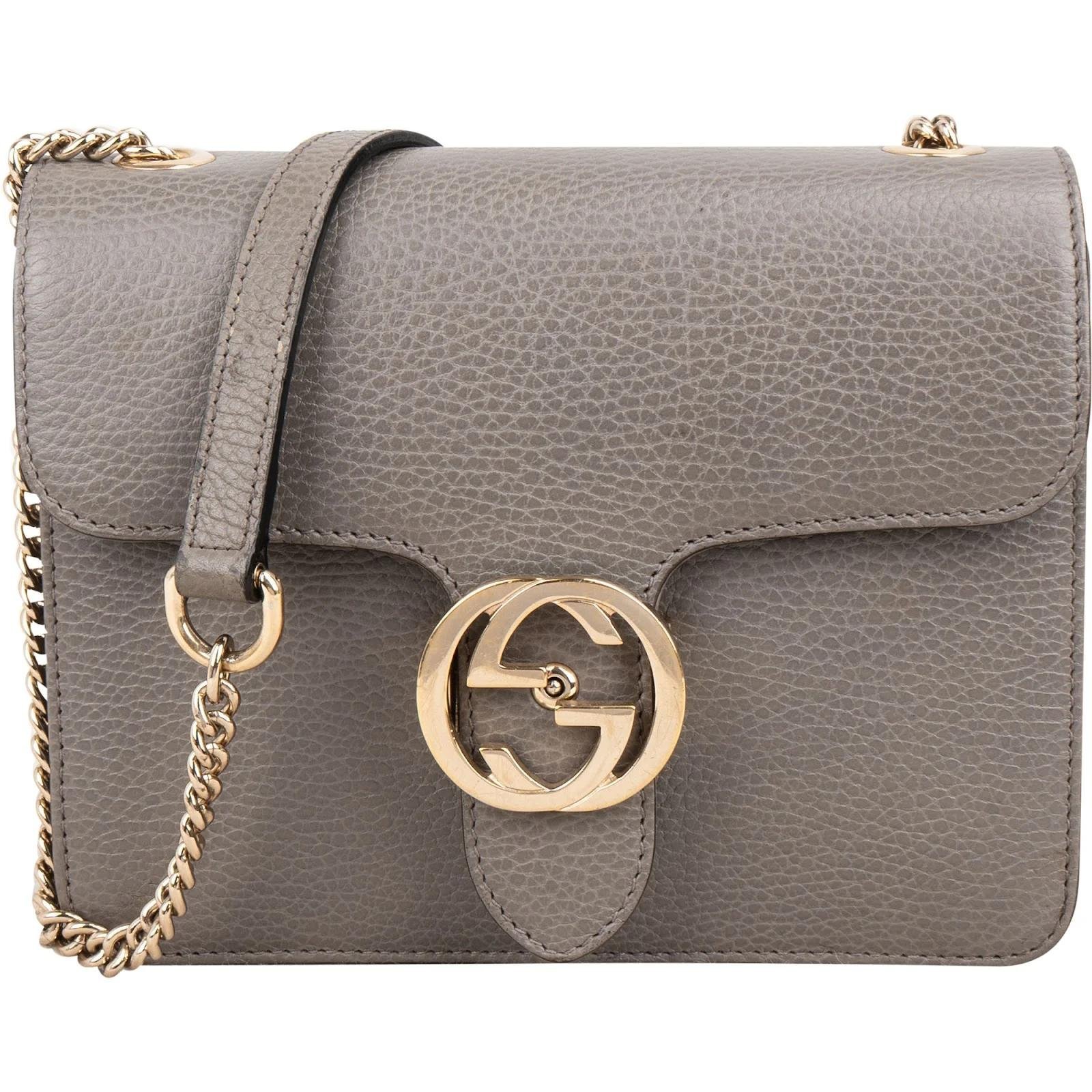 Interlocking leather crossbody bag