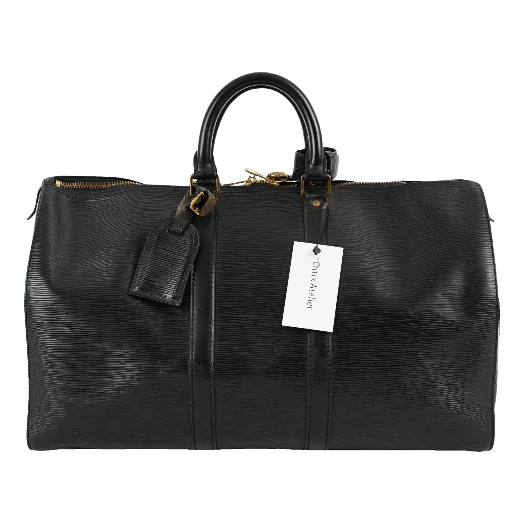 Keepall leather travel bag