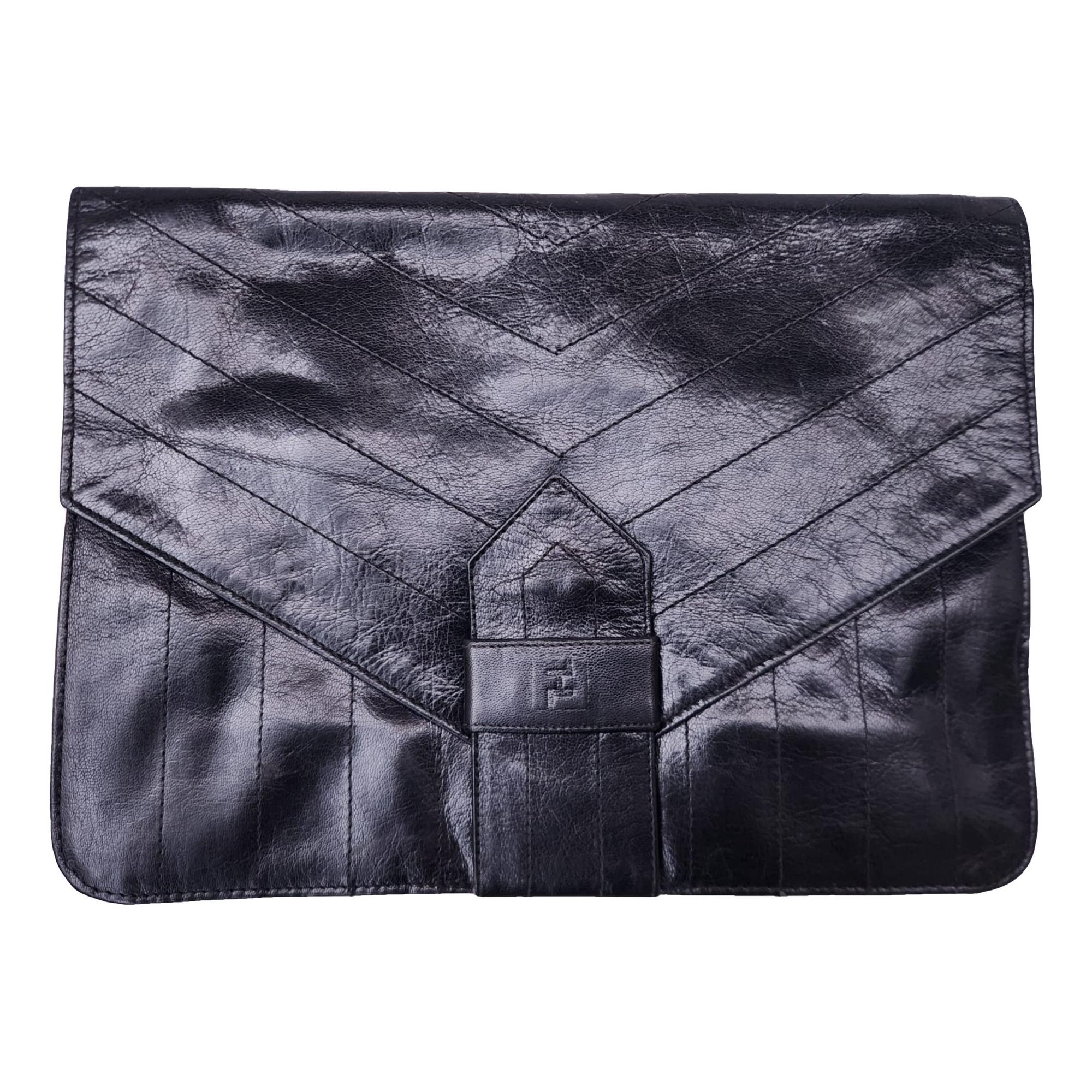 Leather clutch bag