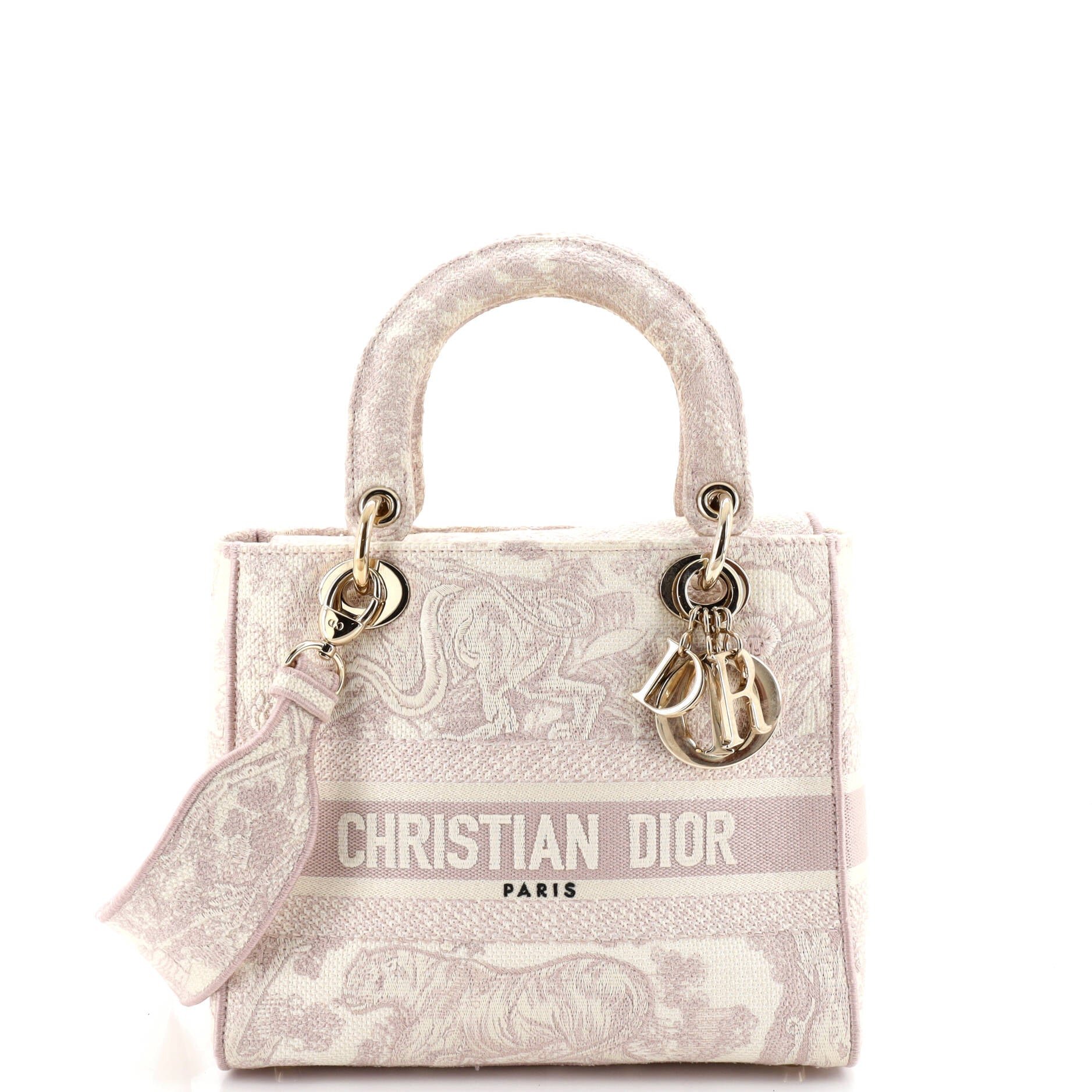 Dior Toile de Jouy Lady D-Lite Bag Embroidered Canvas