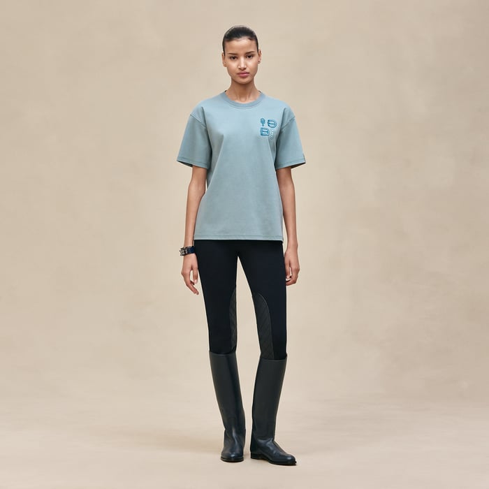Bleu Adriatique Maxi Printed T-shirt