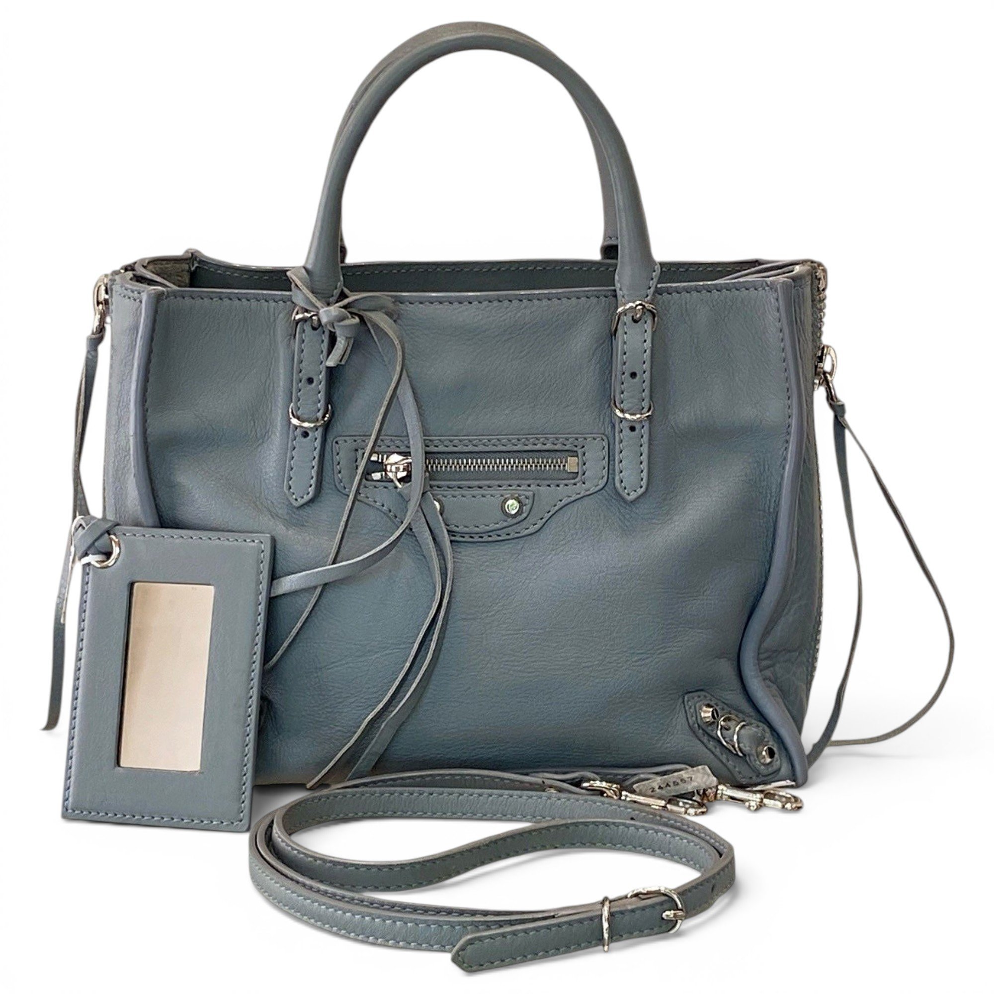 Papier leather handbag