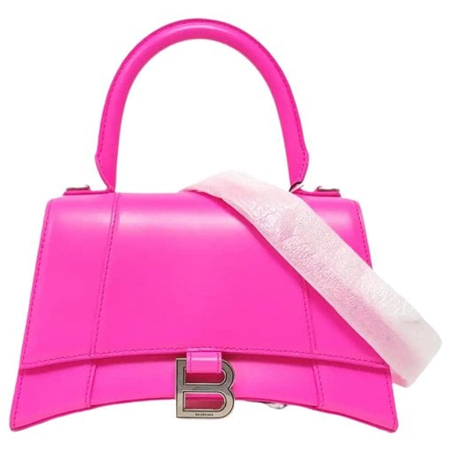 Hourglass leather handbag