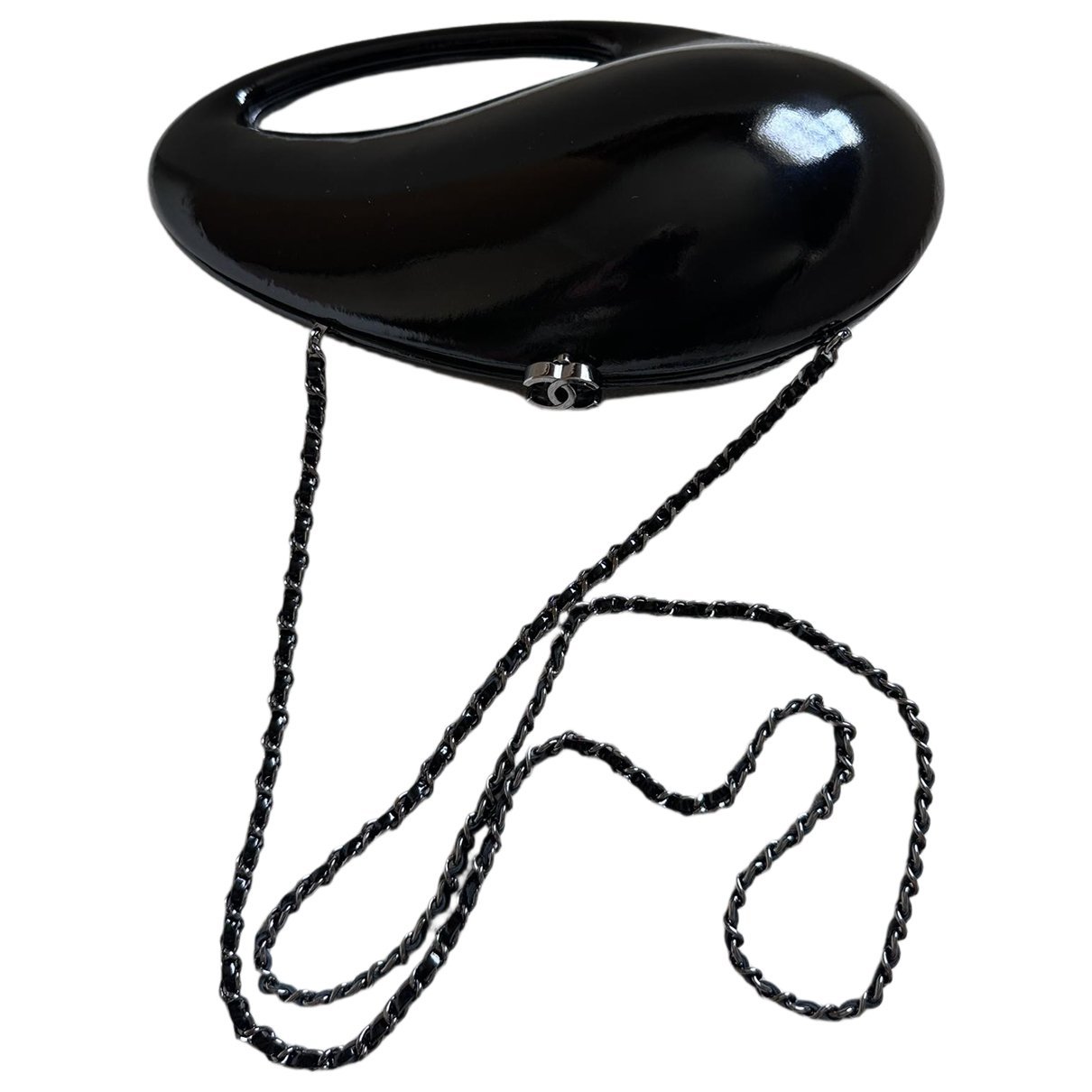 Patent leather clutch bag